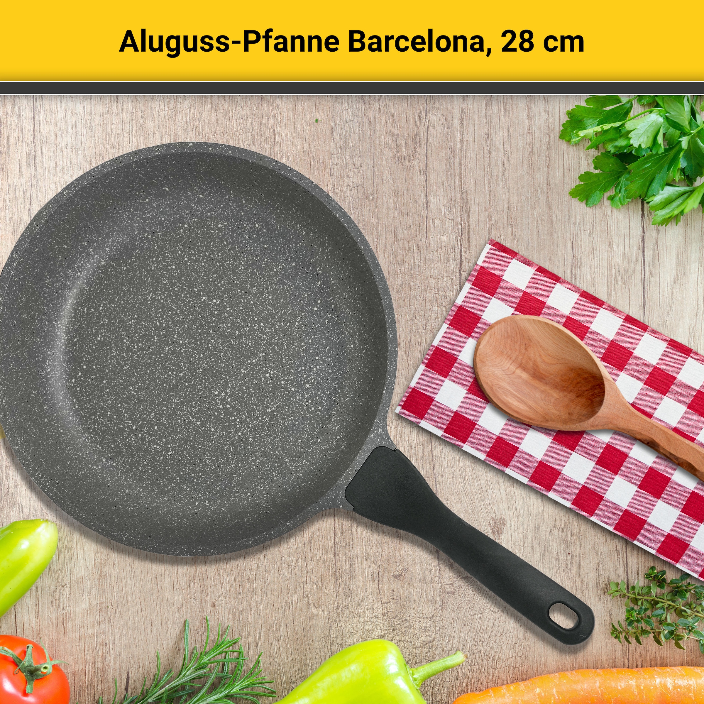 Krüger Bratpfanne »Aluguss Pfanne Bacelona«, Aluminiumguss, (1 tlg.), für Induktions-Kochfelder geeignet
