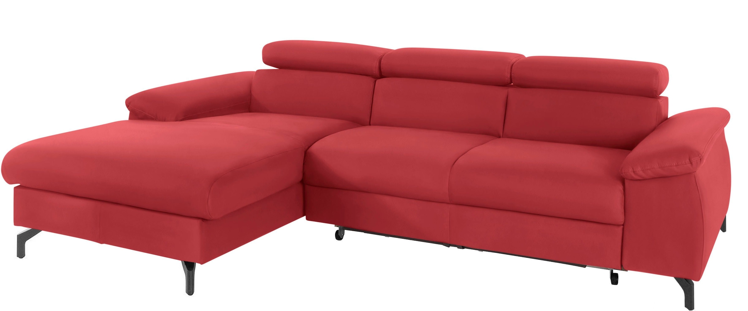 COTTA Polstergarnitur »Komaris L-Form«, (Set), Set bestehend aus: Ecksofa mit Kopfteilverstellung & Hocker