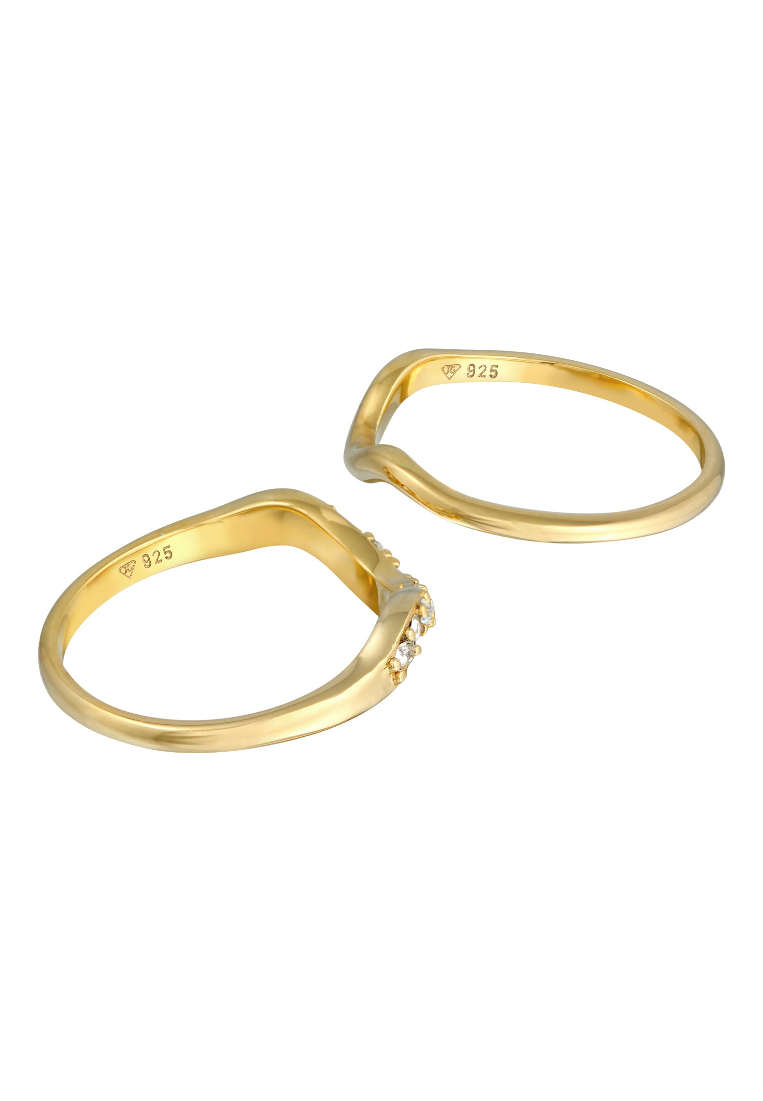 Elli Ring-Set »Ring Stapelringe Swing (2-tlg.) 925 Silber, mit Kristallen von Swarovski®«