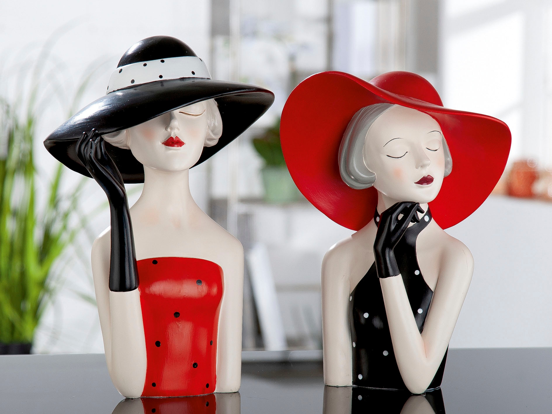 GILDE Dekofigur »Figur Lady mit schwarzem Hut«, (1 St.) online bei OTTO