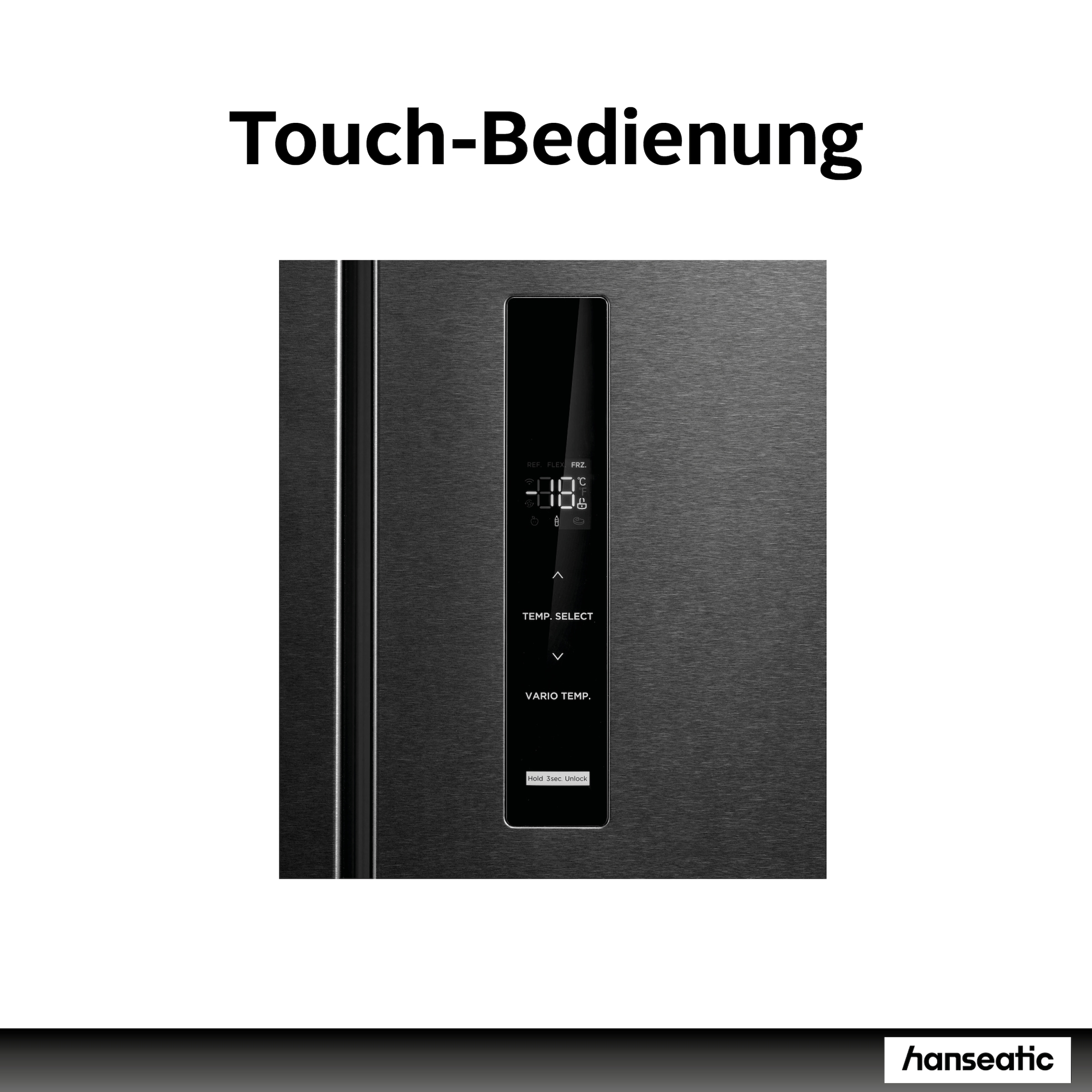 Hanseatic French Door »HFD18983CWDI« 190 cm hoch 83 cm breit Wasserspender mit Wassertank