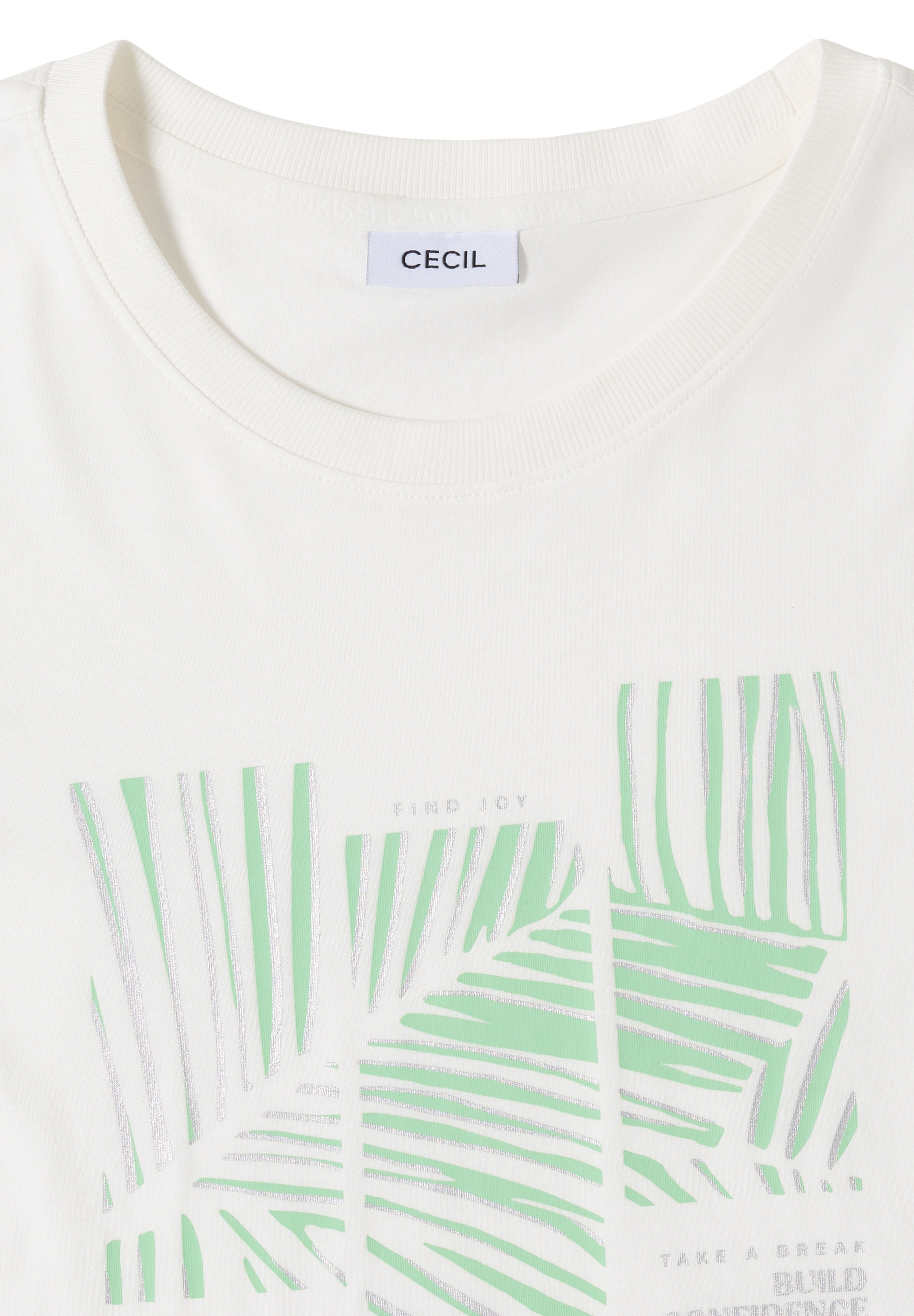 Cecil Kurzarmshirt »Style Lea« Sommershirt mit Rundhals und Artwork
