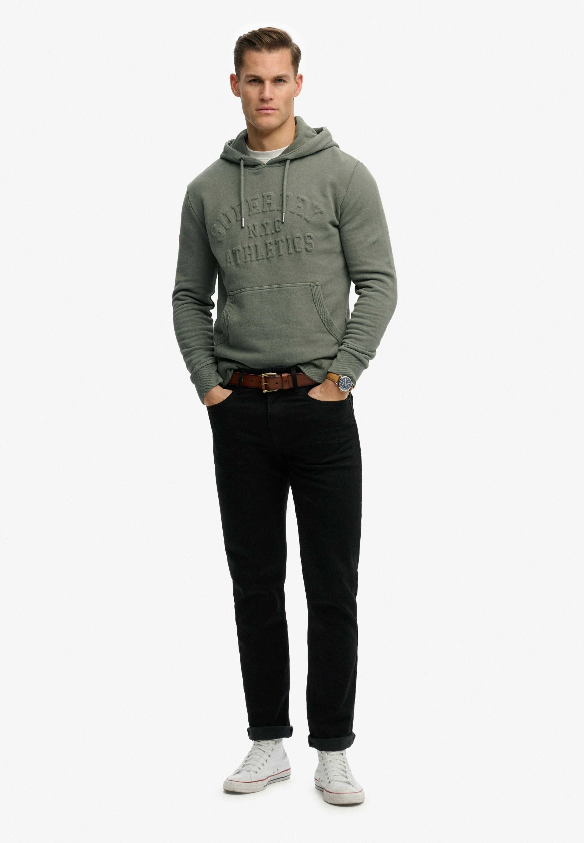 Superdry Kapuzensweatshirt »ATHLETIC EMBOSS RELAXED HOOD«, aus Baumwolle und angerauter Sweatware, Relaxed Fit
