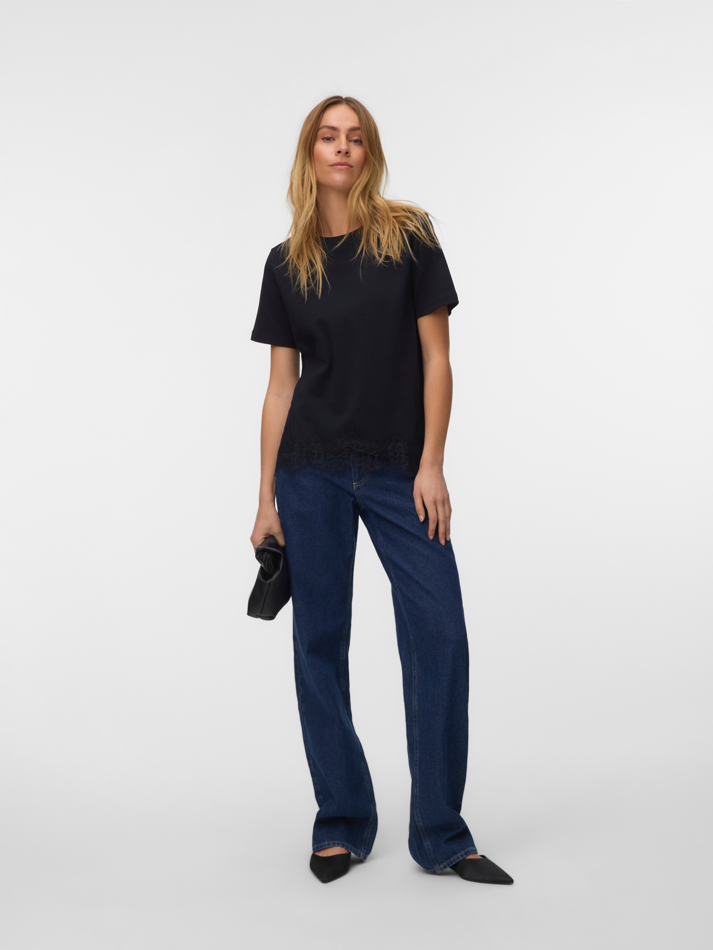 Vero Moda Kurzarmshirt »VMSARA METTE LACE SS T-SHIRT JRS NOOS« Baumwolle, regular fit