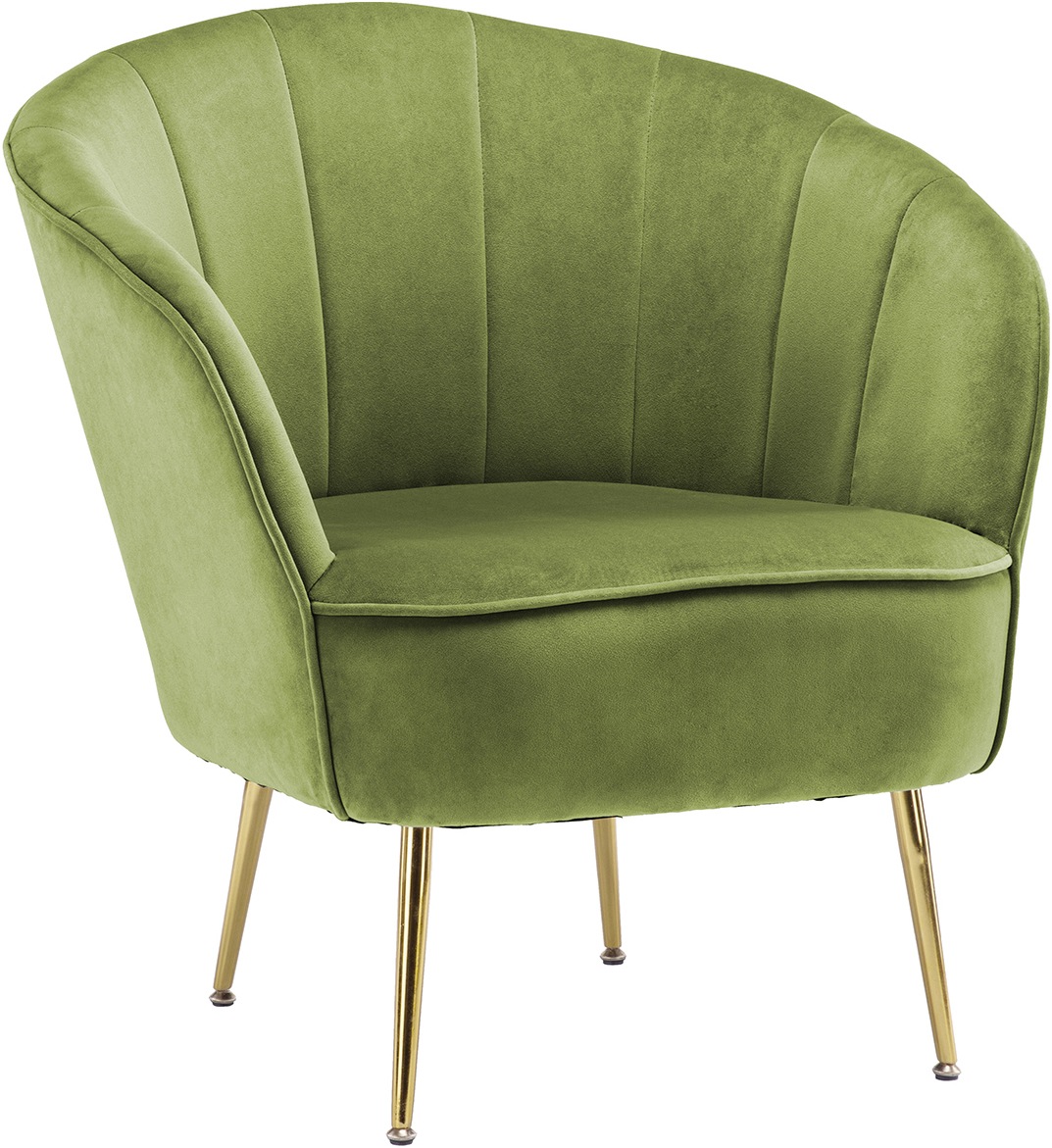 Kayoom Sessel »Loulan 125, gemütlicher Cocktail-Sessel, edler Samtbezug«, (1 St.), Cocktail-Sessel, Rückenlehne mit Ziernaht, Metallbeine in Gold
