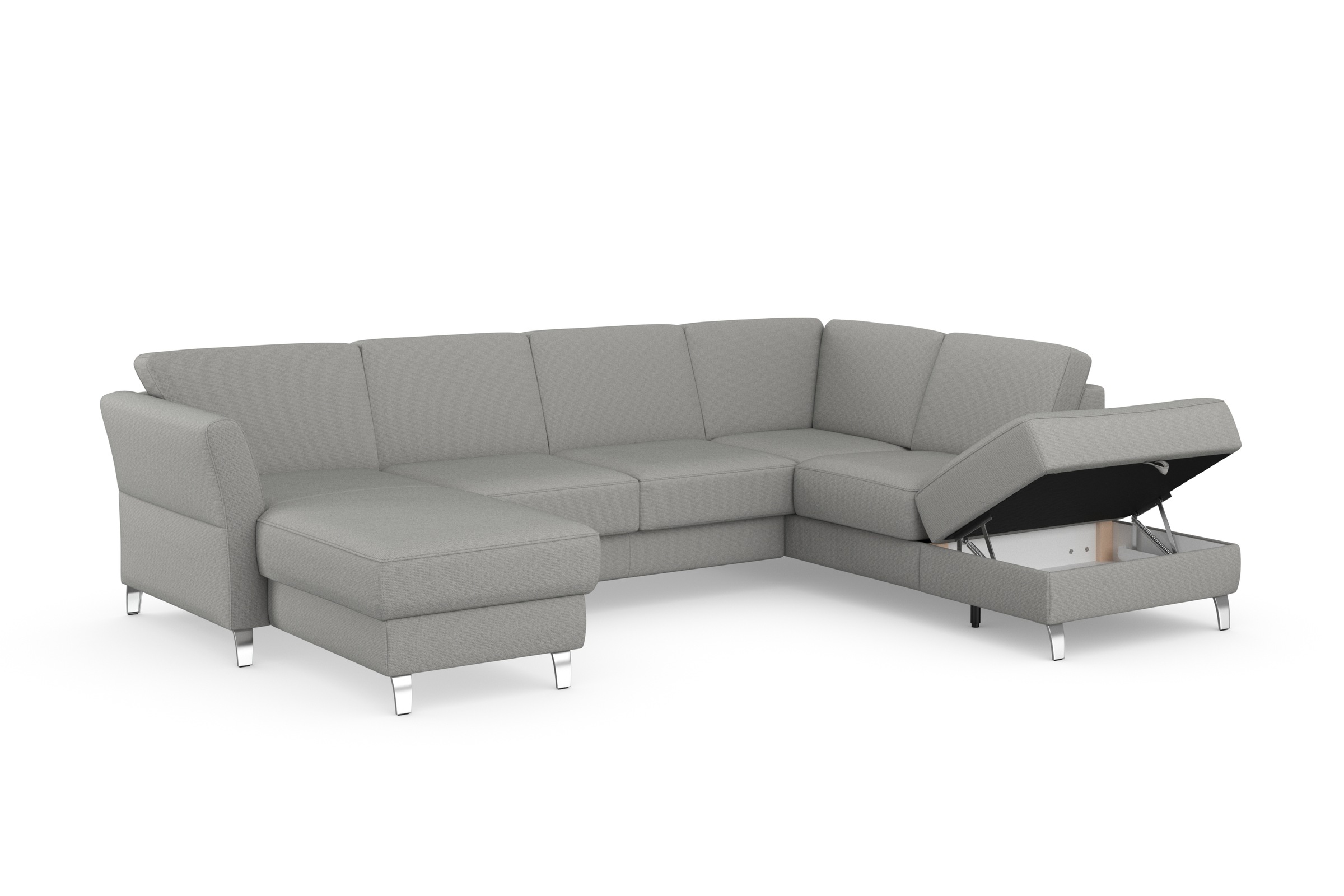 sit&more Wohnlandschaft »Visby U-Form«, Wahlweise mit Bettfunktion und Stauraum, frei im Raum stellbar