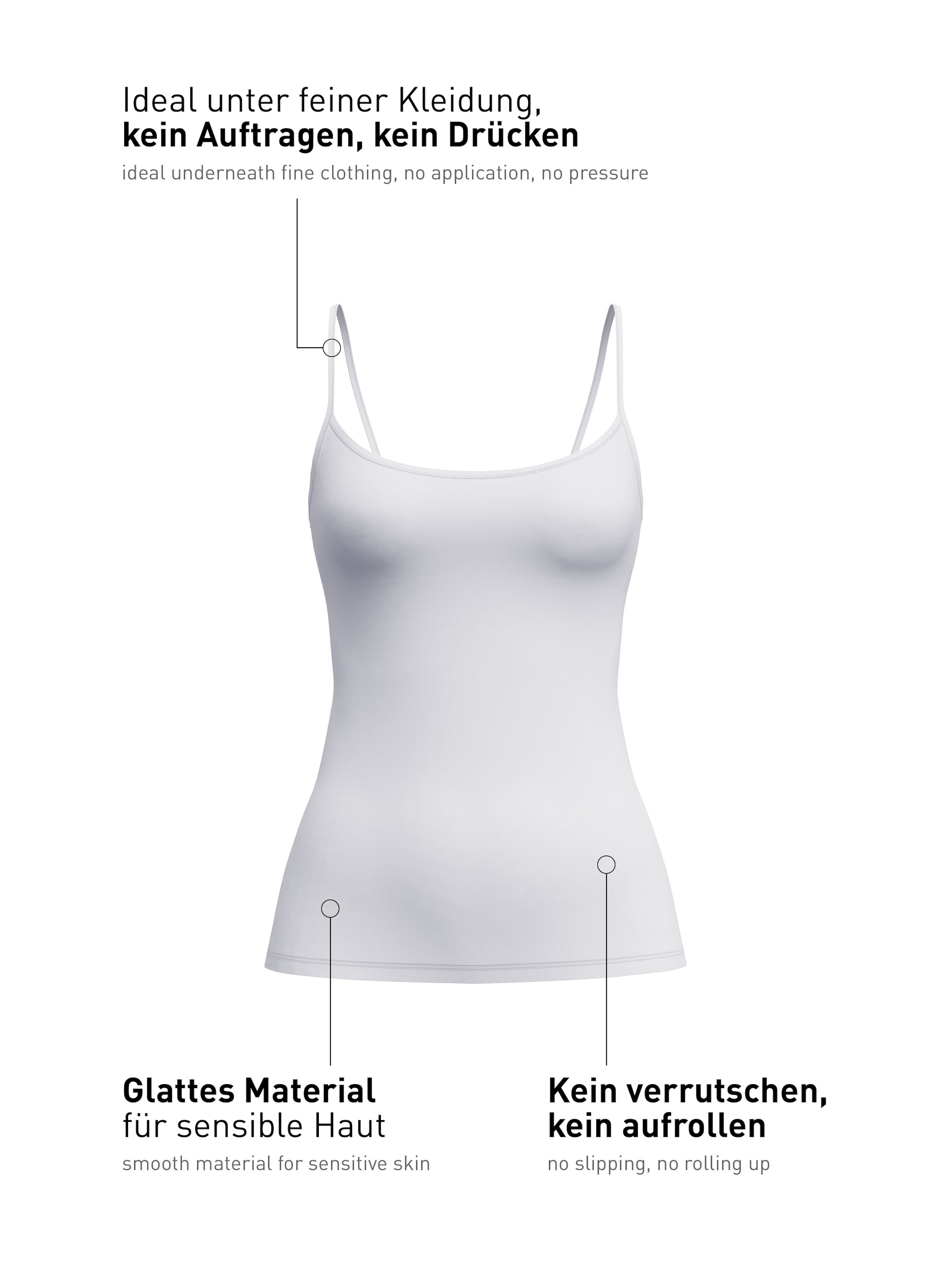 CALIDA Spaghettitop, weich, atmungsaktiv, elastisch, feminin