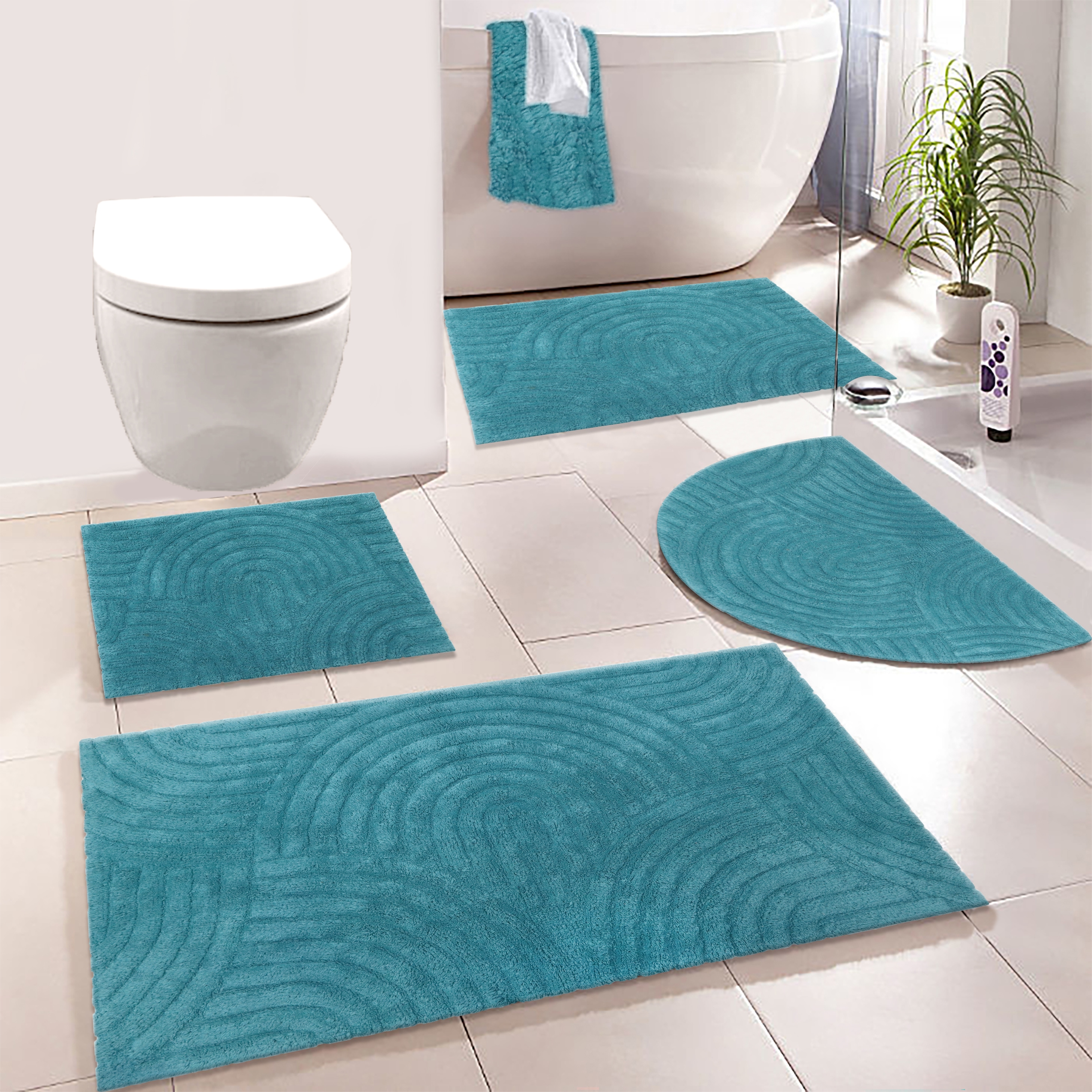 My Home Badematte »Juna, Badvorleger, Badezimmer Teppich, Zen, Scandi, Boho« Höhe 15 mm rutschhemmend beschichtet fußbodenheizungsgeeignet...