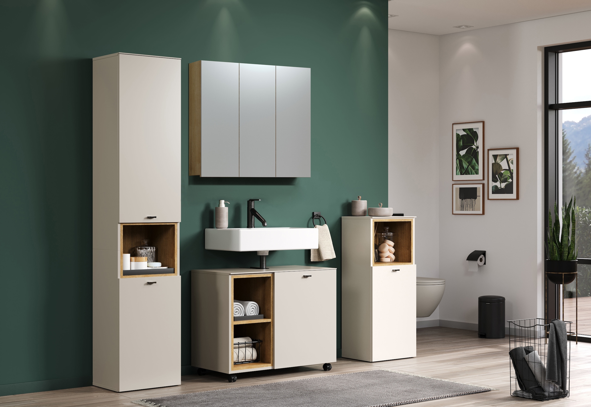 welltime Badmöbel-Set »San Pedro« Komplett-Set, 4 Stk. tlg.
