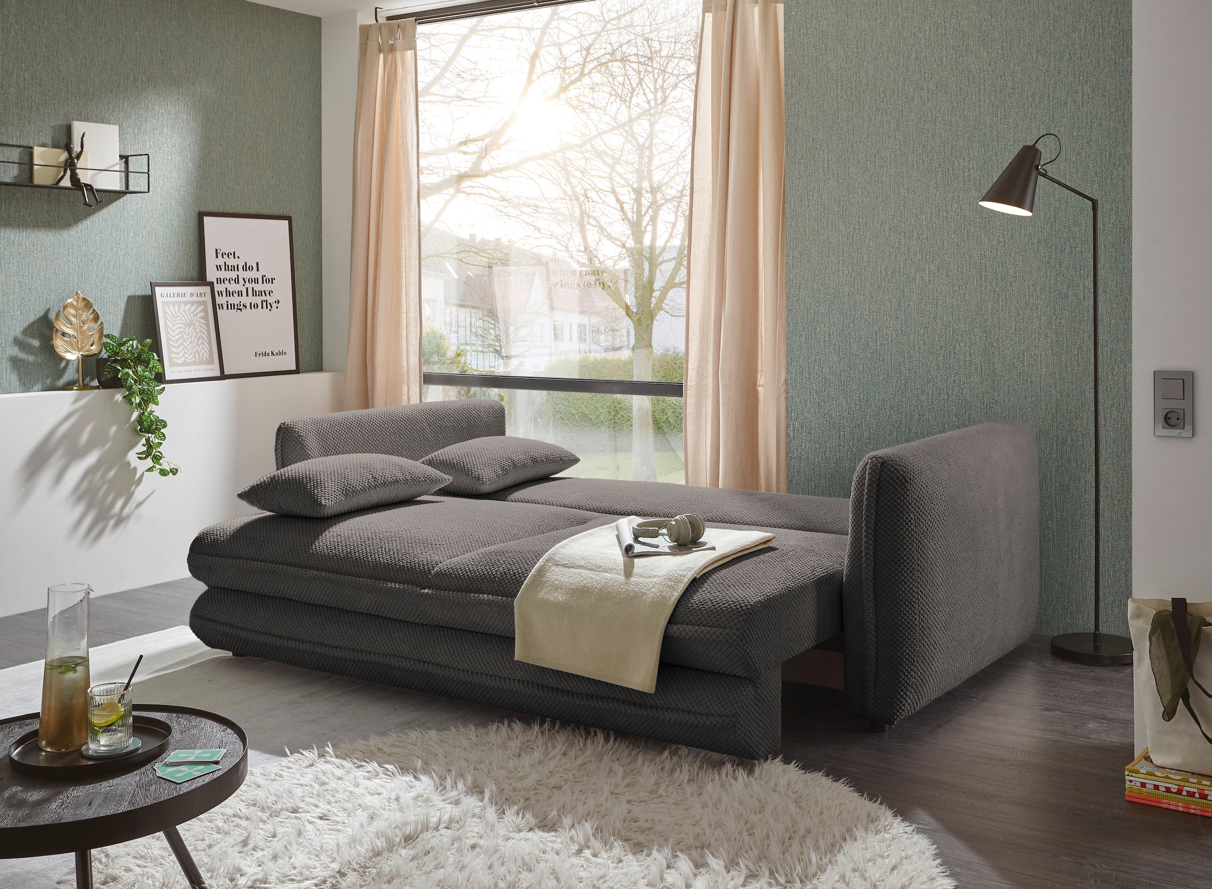 ED EXCITING DESIGN Schlafsofa »Stanley«, frei im Raum stellbar, mit Schlaffunktion und Bettkasten