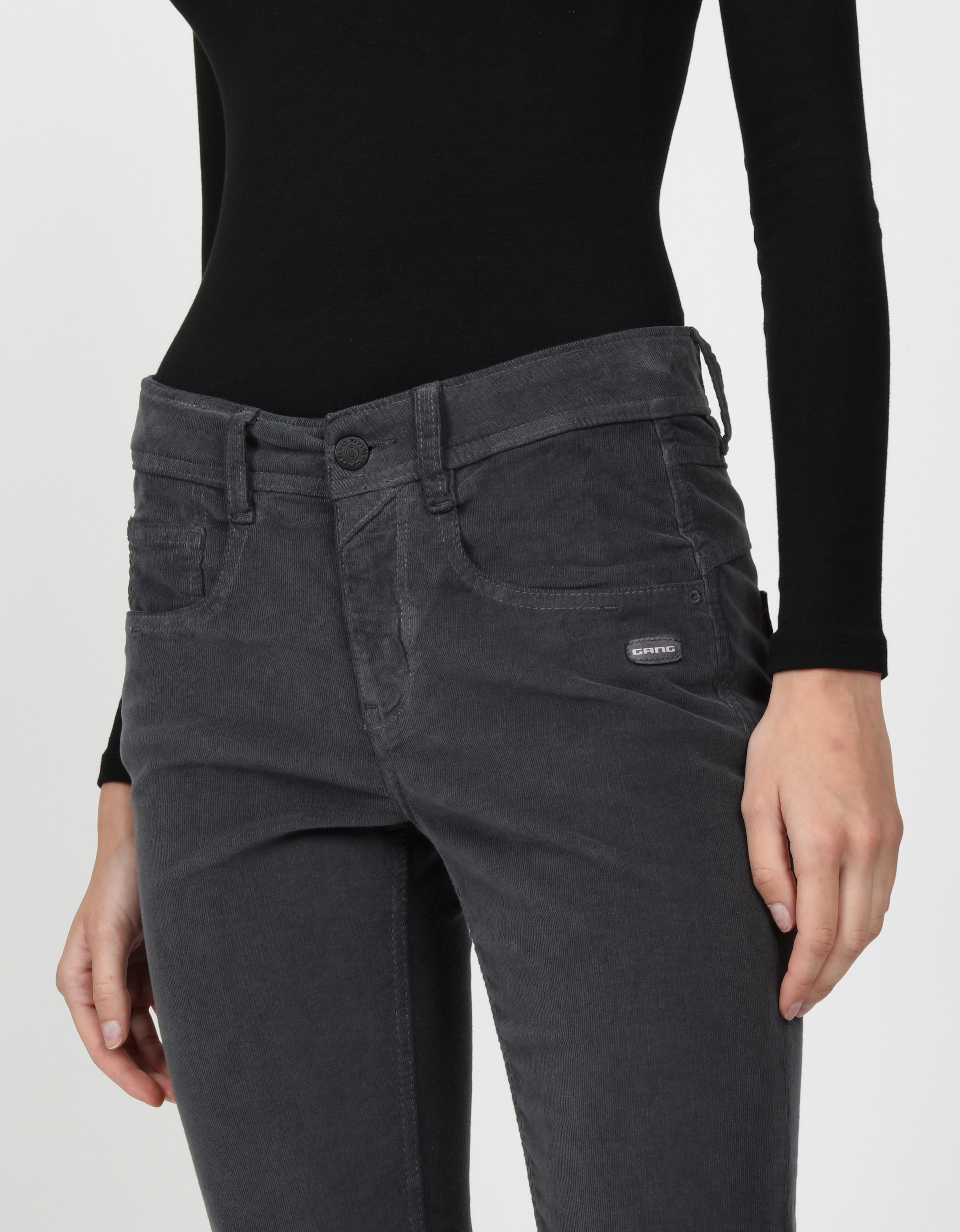 GANG Cordhose »94AMELIE CROPPED«, mit doppelter rechter Gesäßtasche