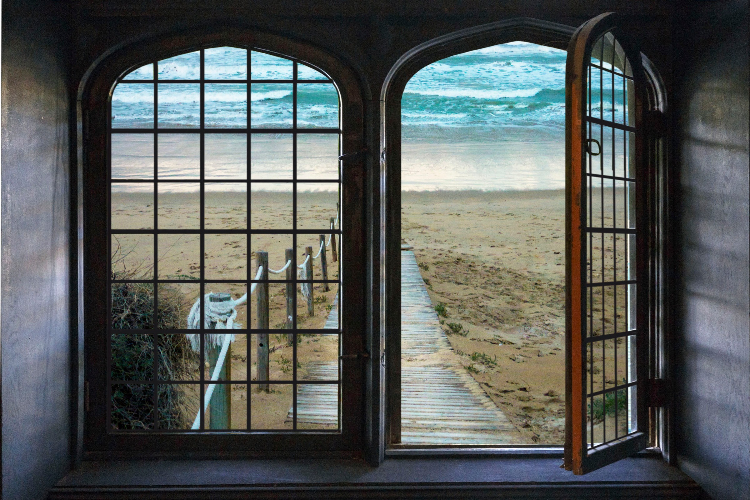 queence Wandsticker »Meer«, Wandsticker, Wandbild, selbstklebend, 3D, Fenster