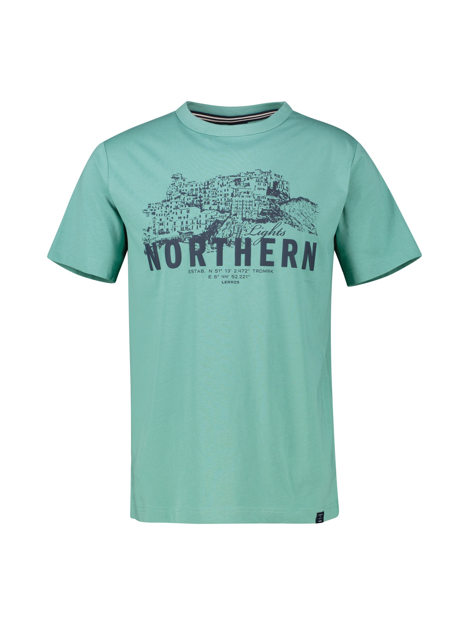 LERROS T-Shirt »LERROS Unifarbenes T-Shirt mit Brustprint«