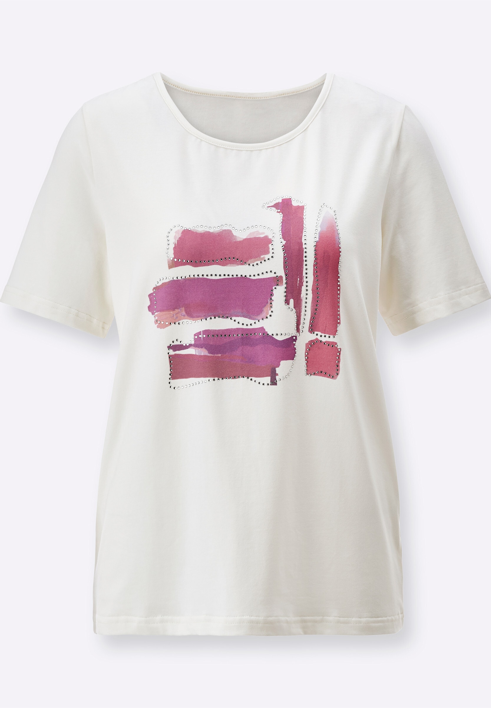 creation L T-Shirt »Shirt Kurzarmshirt mit Glitzersteinchen«