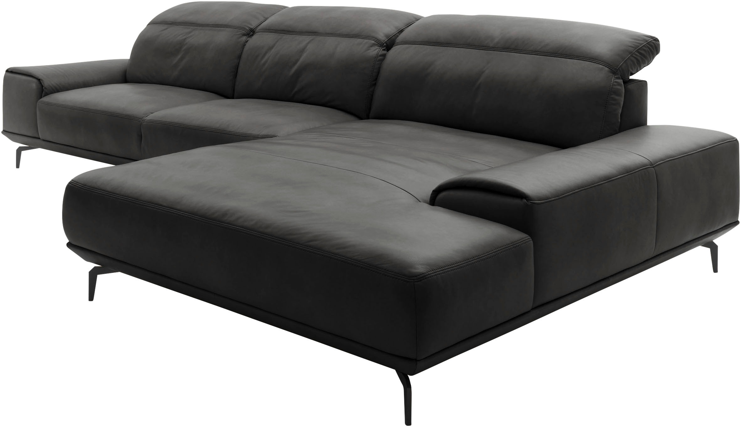 Musterring Wohnlandschaft »MR 2490«, Fuß schwarz, Sitzhöhe 48cm, wahlweise mit Funktionen, Maße 342x207 cm