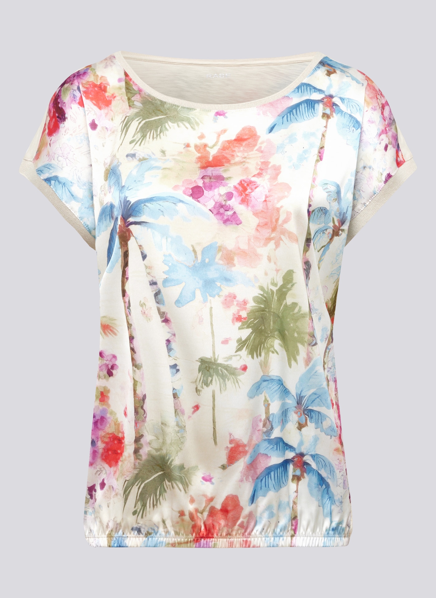Rabe Print-Shirt, mit floralem Muster vorn, hinten unifarben