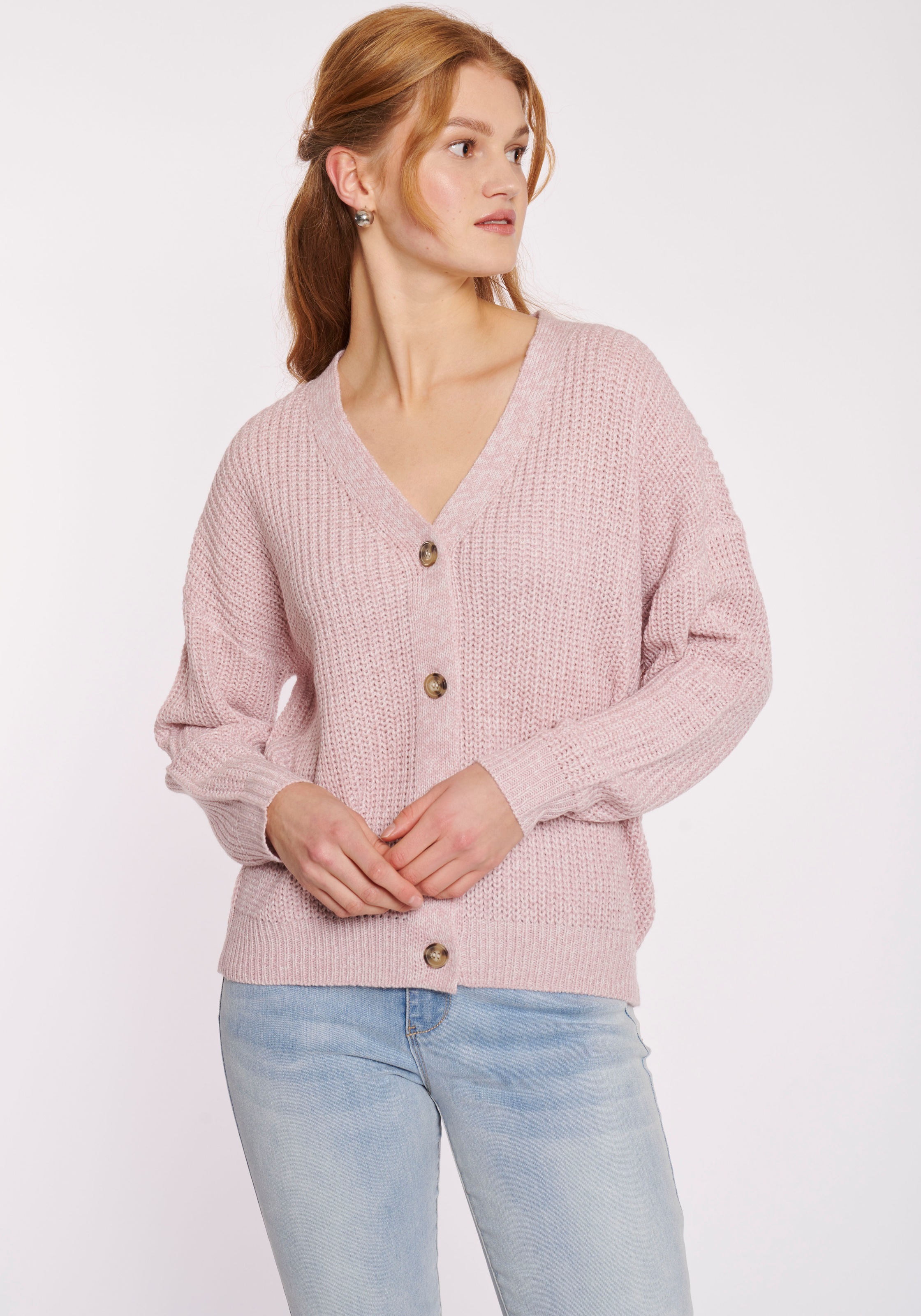Haily’S Damen Strickjacke »LS P CD Pi44pa« in rosa, Größe L
