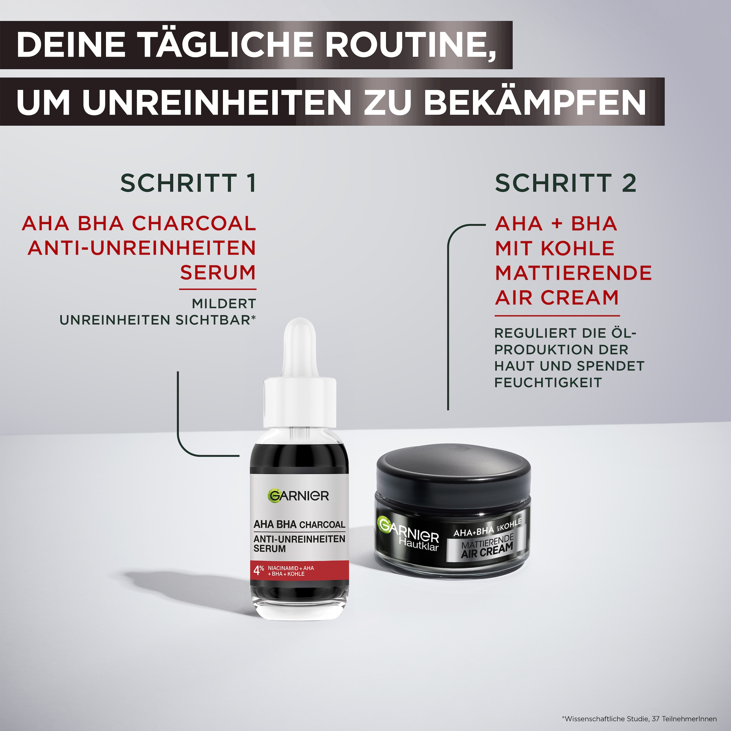 GARNIER Gesichtsserum »Hautklar Anti-Unreinheiten Serum« mit Kohle, Fluid-Textur