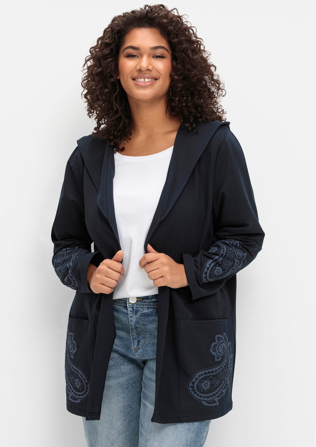 sheego by Joe Browns Shirtjacke »Sweatjacke«, (1 tlg.)