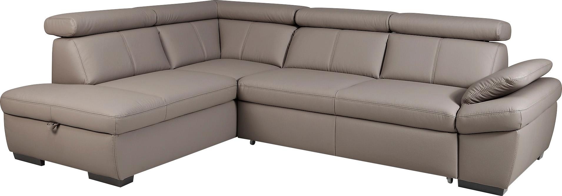 exxpo - sofa fashion Ecksofa »Salerno, klassisch modernes Funktionssofa, hoher Sitzkomfort, L-Form«, inkl. Kopf- und Armteilverstellung, wahlweise mit Bettfunktion