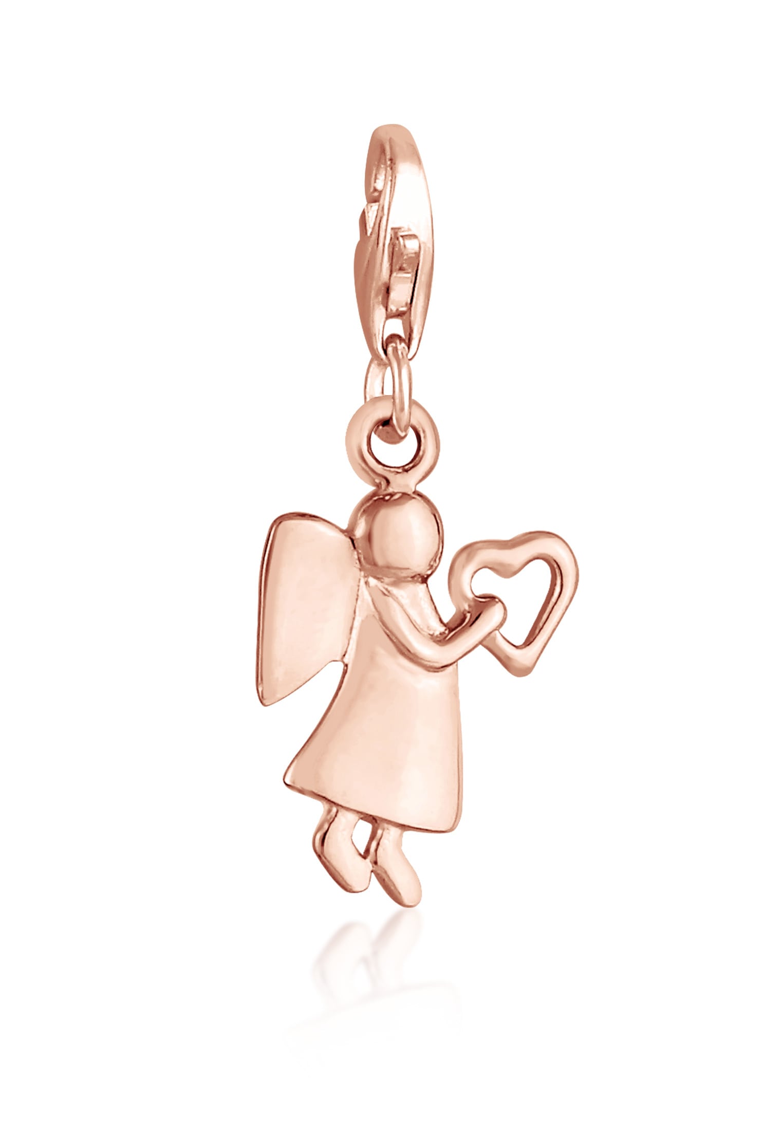 Elli Charm-Einhänger »Charm Schutzengel Herz Talisman Glücksbringer 925 Silber«