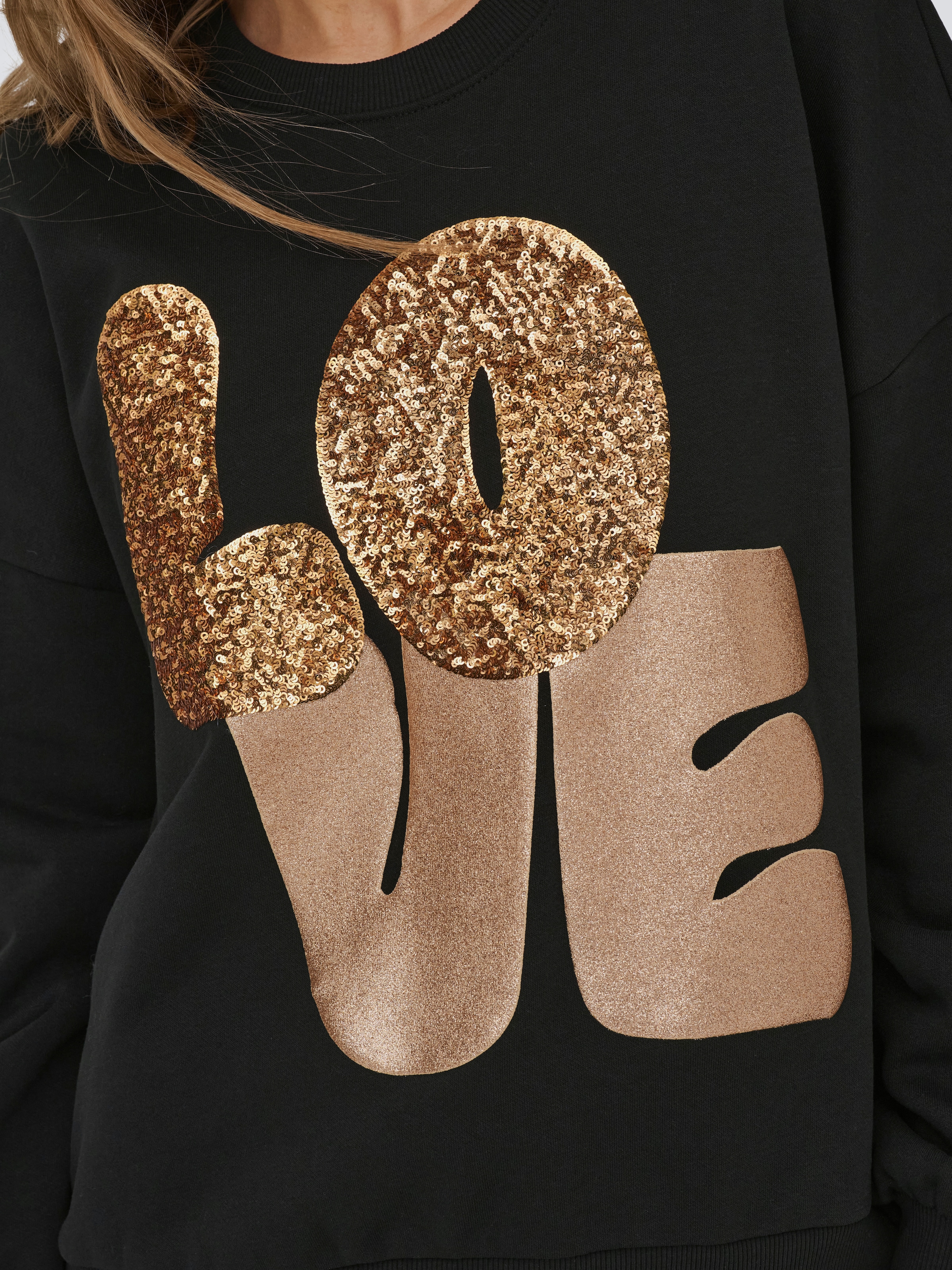 ONLY Sweatshirt »ONLLALLY L/S LOVE O-NECK CS SWT«
