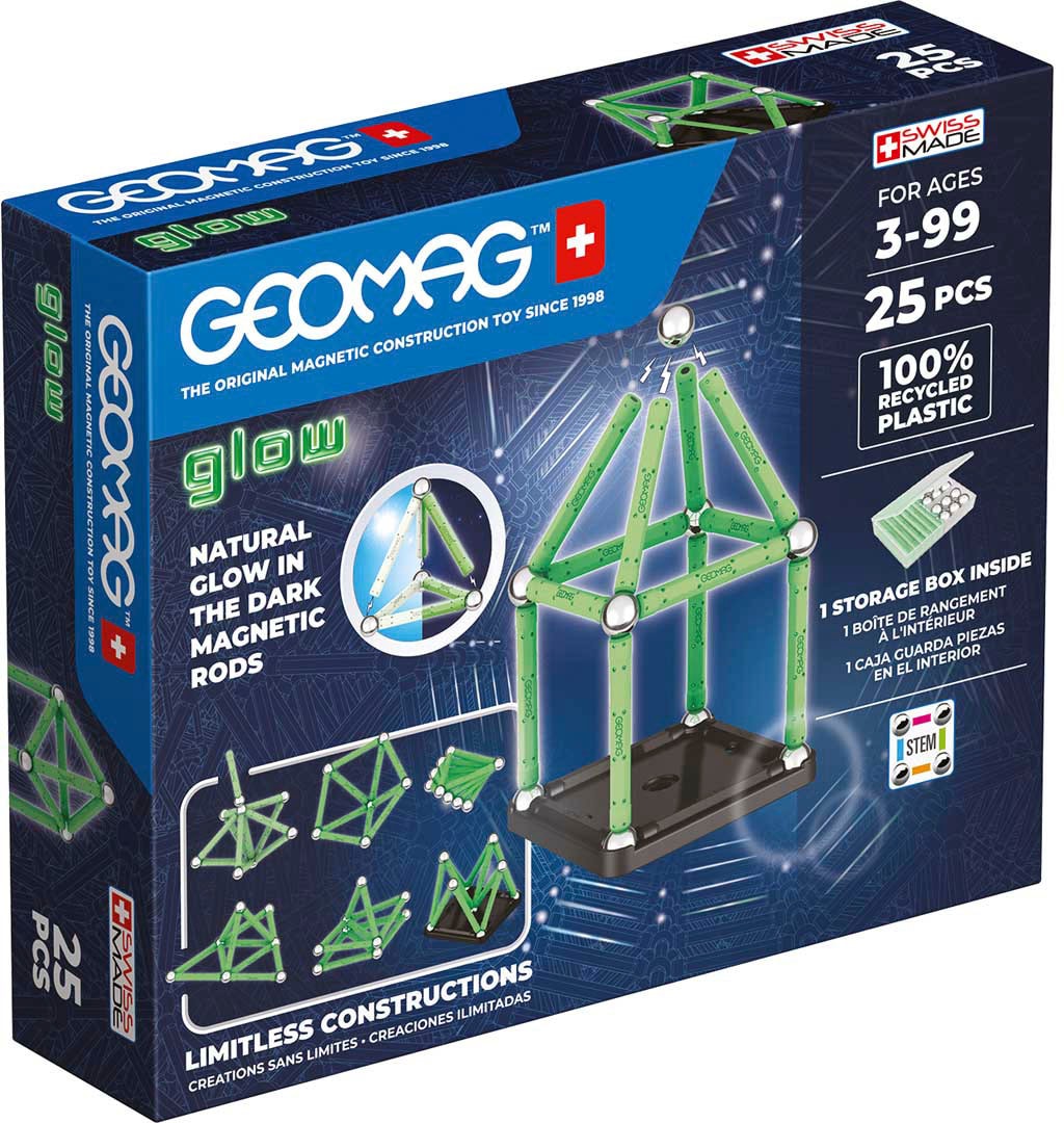Geomag Magnetspielbausteine »GEOMAG Glow, Recycled« aus recyceltem Material; Made in Europe in grün