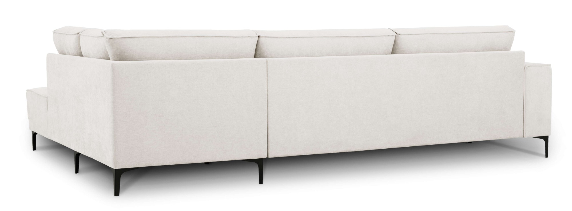 PLACES OF STYLE Ecksofa »Polsterecke Oland, Struktur, Flachgewebe, Luxus-Microfaser, Boucle« L-Form, 289 cm, Wellenunterfederung, Skandi-Design, Metallfüße