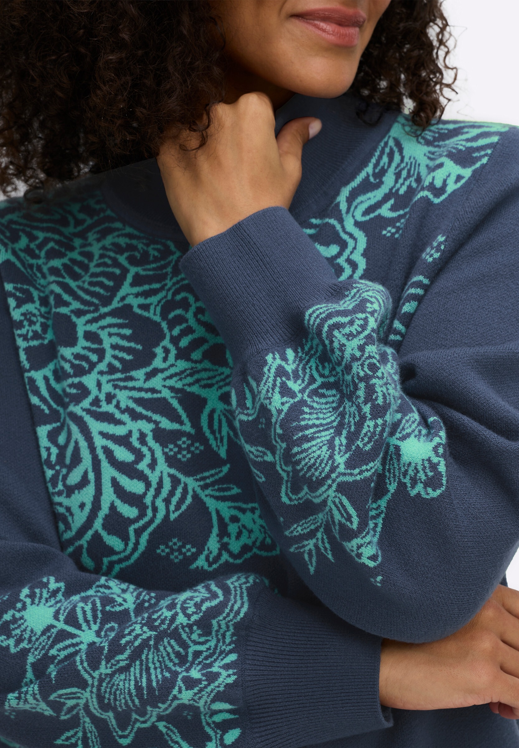 sheego by Joe Browns Strickpullover »Long-Pullover Longpullover mit Ajourmuster«
