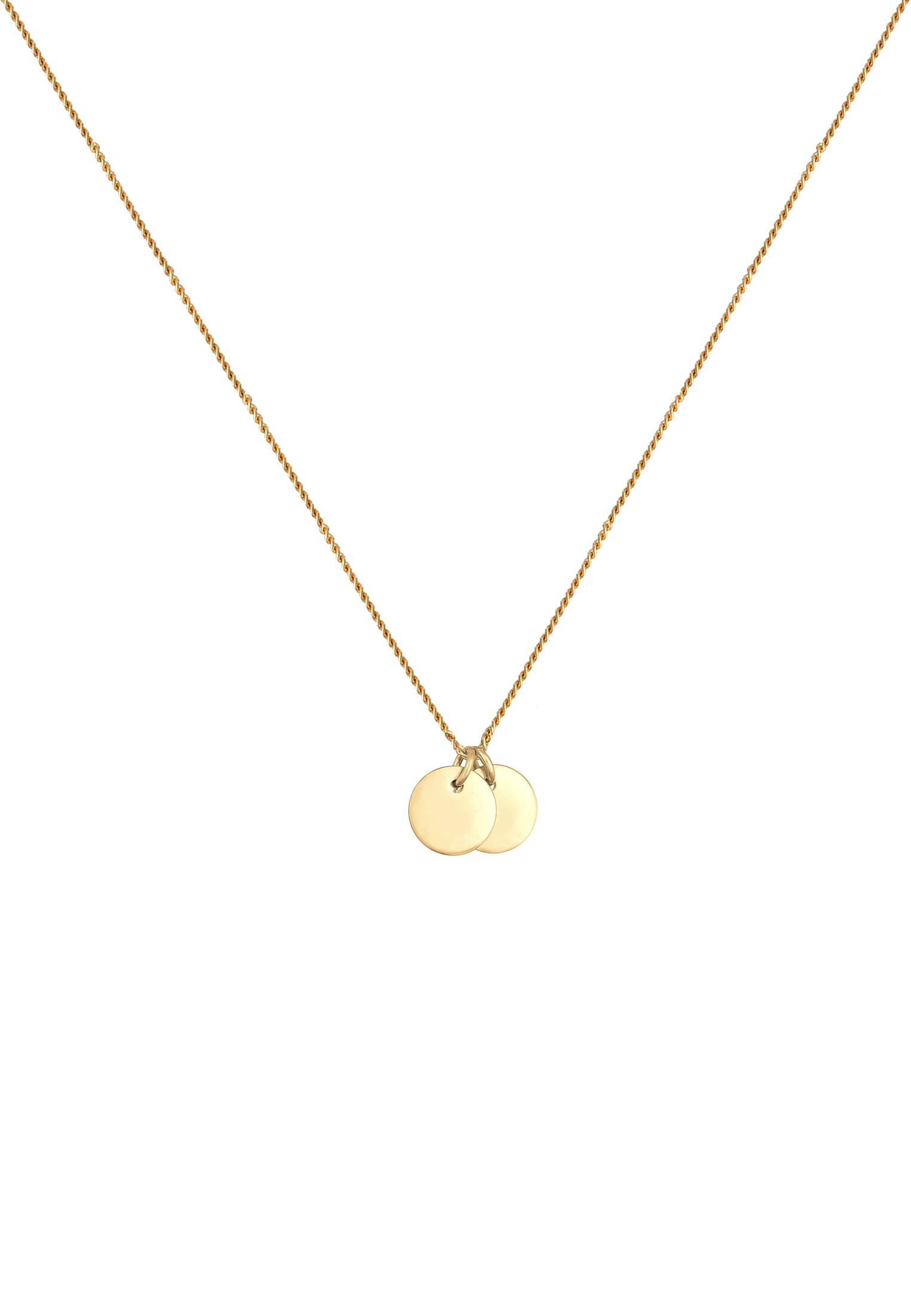 Elli Kette mit Anhänger »Halskette Basic Plättchen Coin Münze Geo Trend 925 Silber«