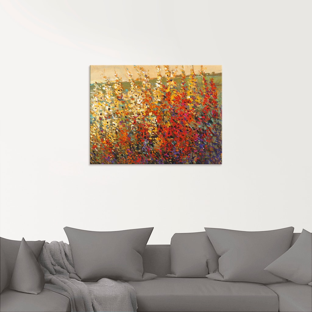 Artland Glasbild »Feld mit Herbstblumen I«, Blumenwiese, (1 St.)