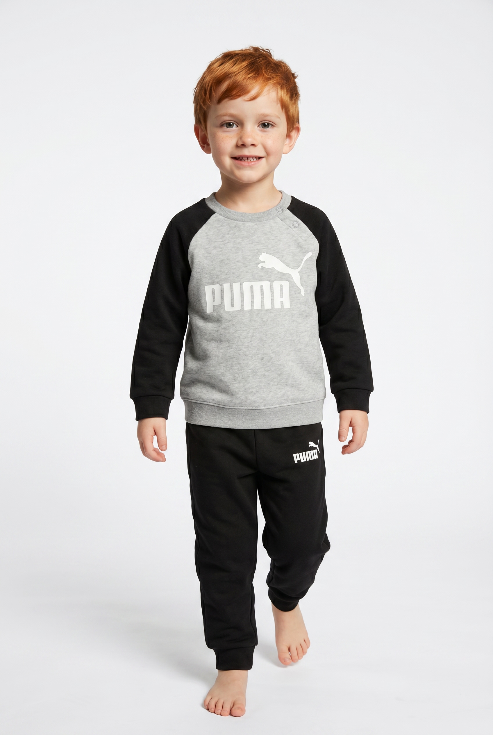 PUMA Trainingsanzug »MINICATS ESS RAGLAN CREW SET FL INF« 2 2-teilig, mit Rundhalsausschnitt, mit innenliegendem Kordelzug