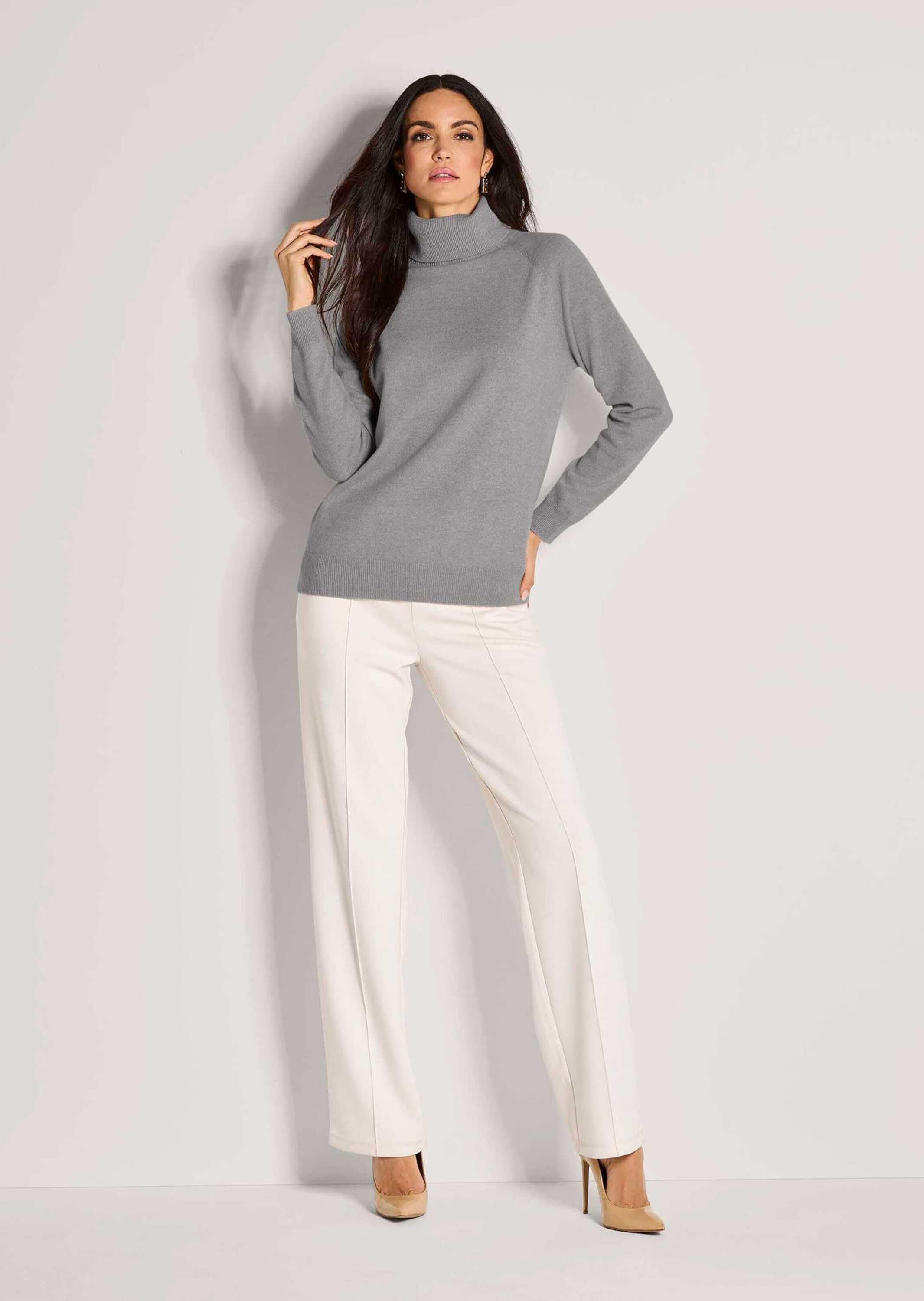 MADELEINE Rollkragenpullover »Kaschmirpullover Rollkragenpullover mit Rippstrick-Details«