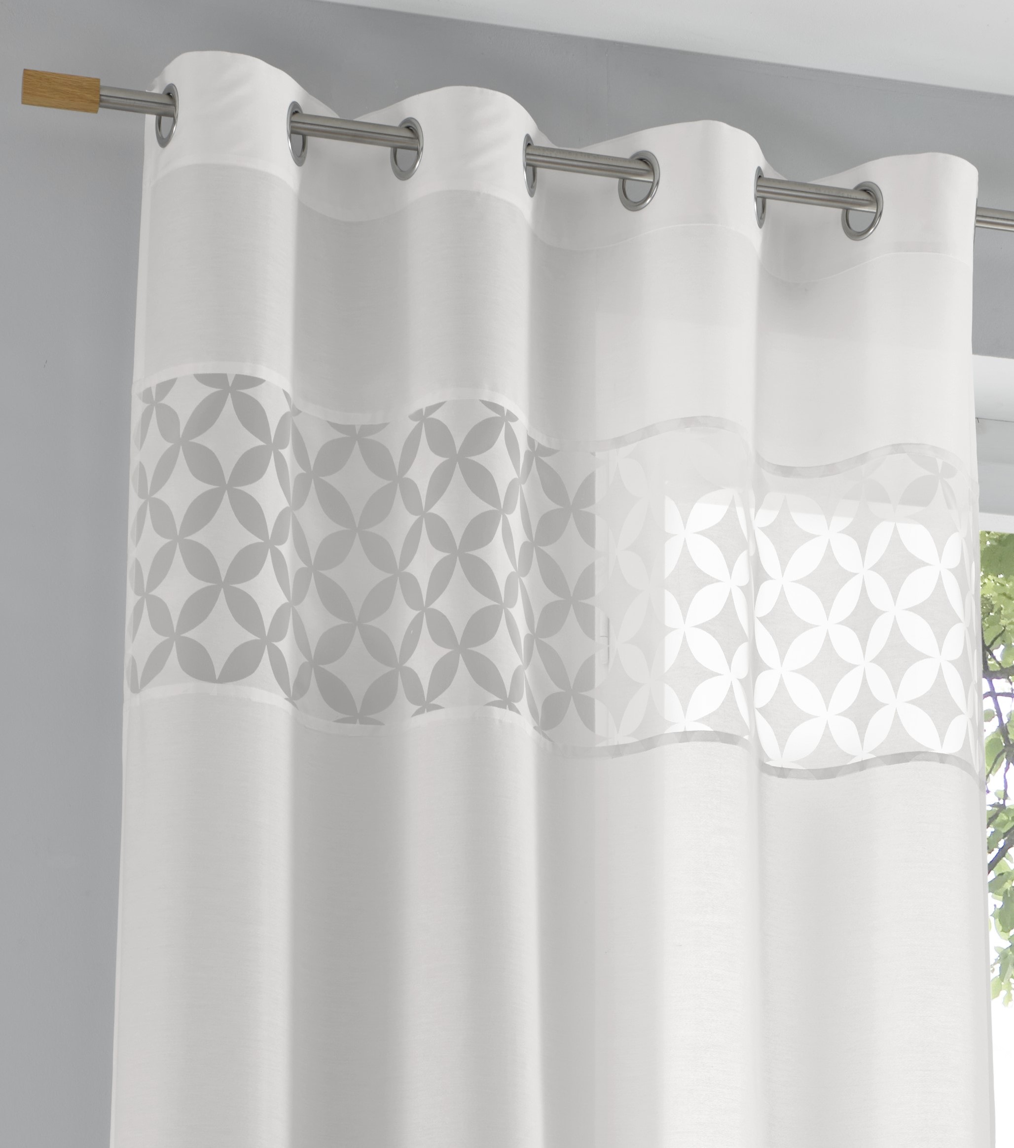 Kutti Vorhang »Jessy weiß« Ösen 1 Stk. tlg. moderne Gardine, silberne Ösen