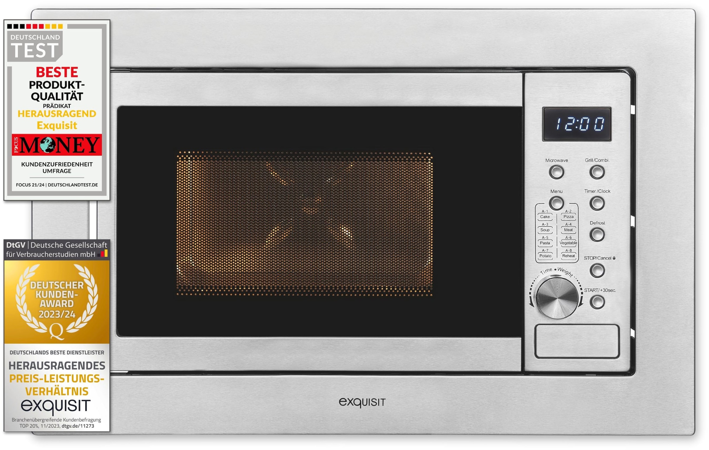 exquisit Einbau-Mikrowelle »EMW20-DG-020«, Grill-Mikrowelle, 1300 W