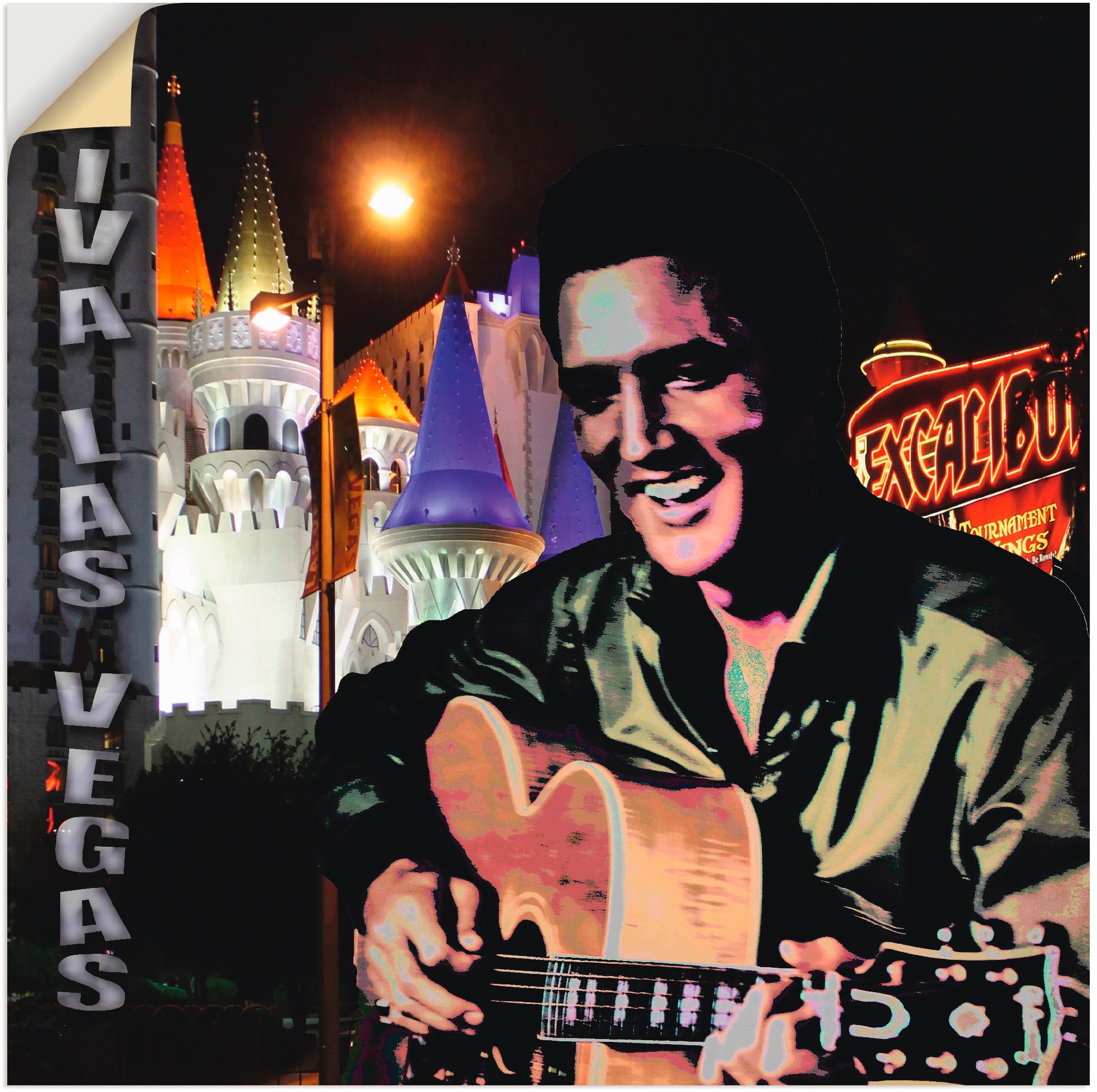 Artland Wandbild »Legends - Elvis II«, (1 St.), in vielen Größen & Produktarten - Alubild / Outdoorbild für den Außenbereich, Leinwandbild, Poster, Wandaufkleber / Wandtattoo auch für Badezimmer geeignet