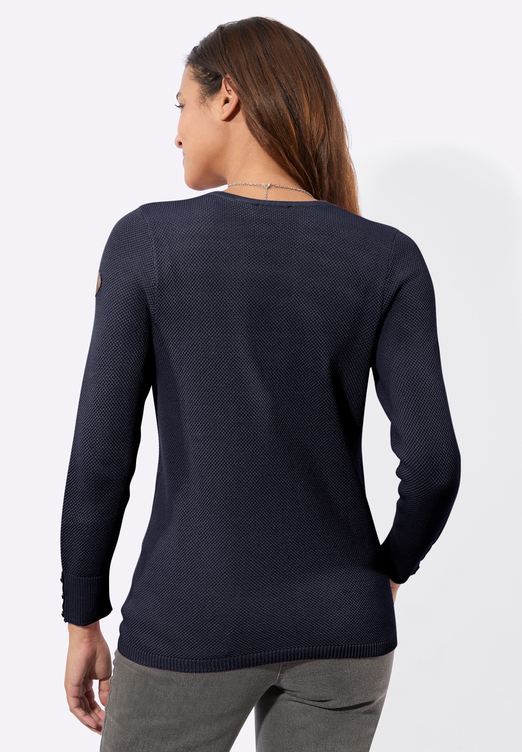 Witt Strickpullover »V-Ausschnitt-Pullover V-Ausschnitt-Pullover mit Rippbündchen«