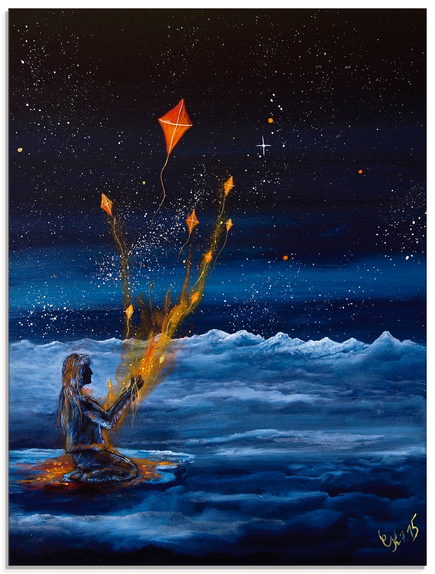 Artland Glasbild »Himmlische Drachen«, Dark Fantasy, (1 St.)