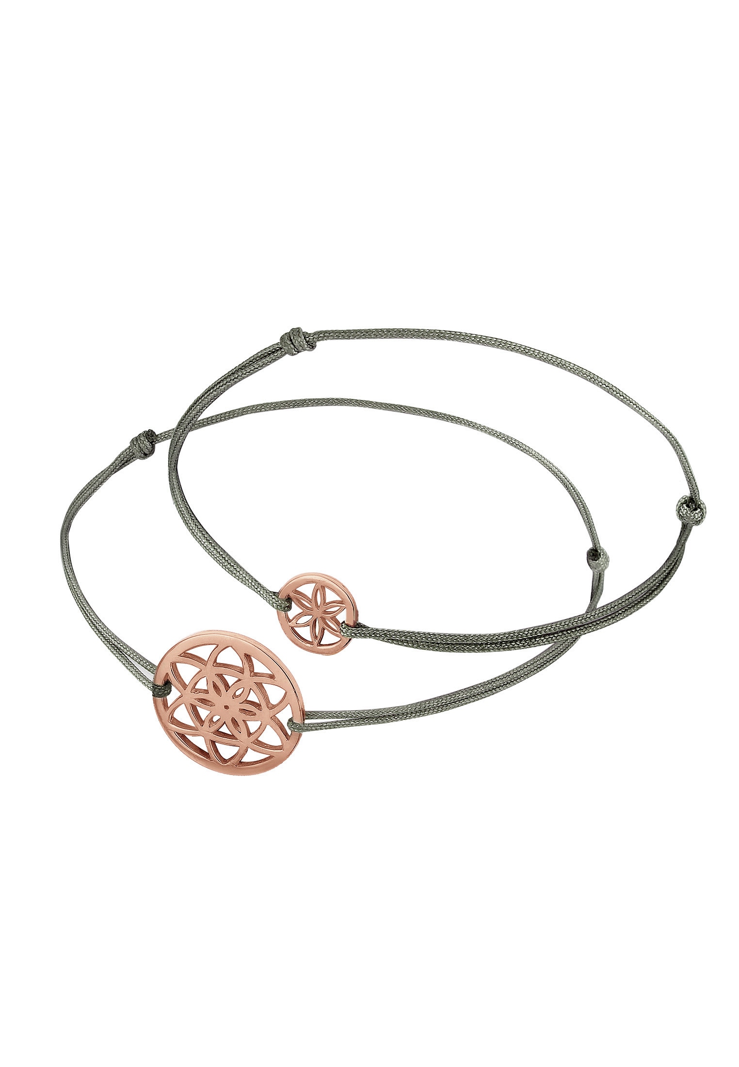 Elli Armketten Set »Armband Lebensblume Mutter Kind Set Nylon 925 Silber«