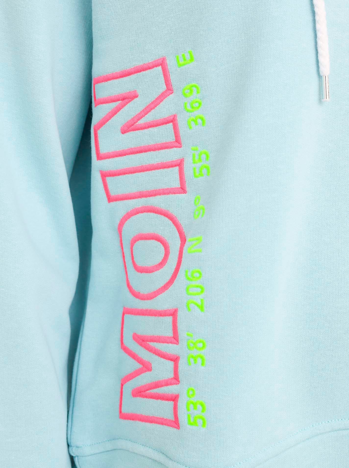 Zwillingsherz Hoodie »"Moin Koordinaten"«, V-Ausschnitt, mit MOIN und Anker Stickerei