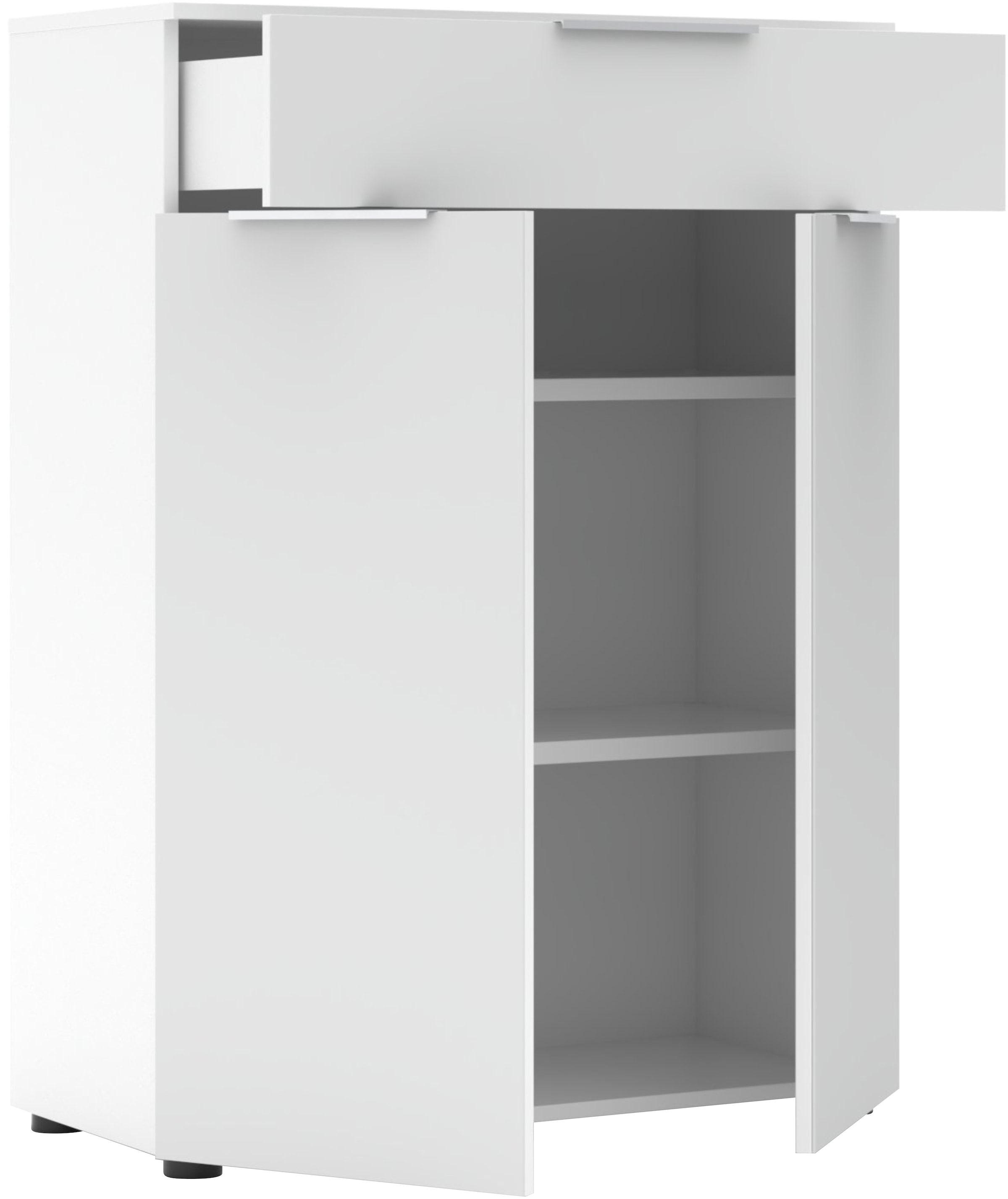 Innostyle Aktenschrank »Büroschrank Santorin, 80/110/38 cm ( B/H/T)« 1 Stk. tlg. 2 türig, 1 Schubkasten, Softclose, Klarglas, ABS Schutzkante