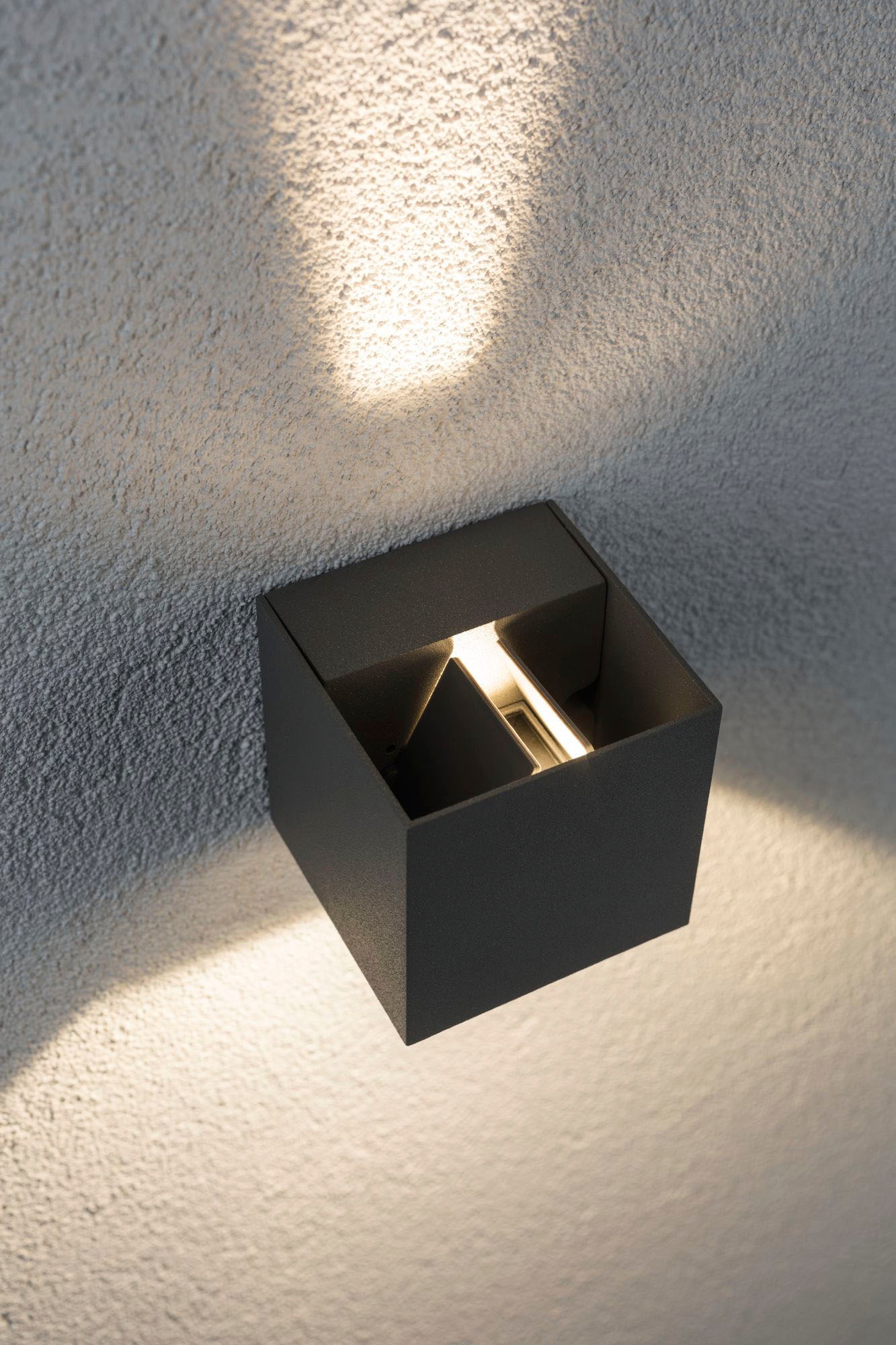 Paulmann LED Außen-Wandleuchte »Outdoor 230V Cybo LED 2x3,5W 230V IP65 eckig 80x80mm Grau Aluminium«, 2 flammig, Outdoor 230V Cybo LED 2x3,5W 230V IP65 eckig 80x80mm Aluminium
