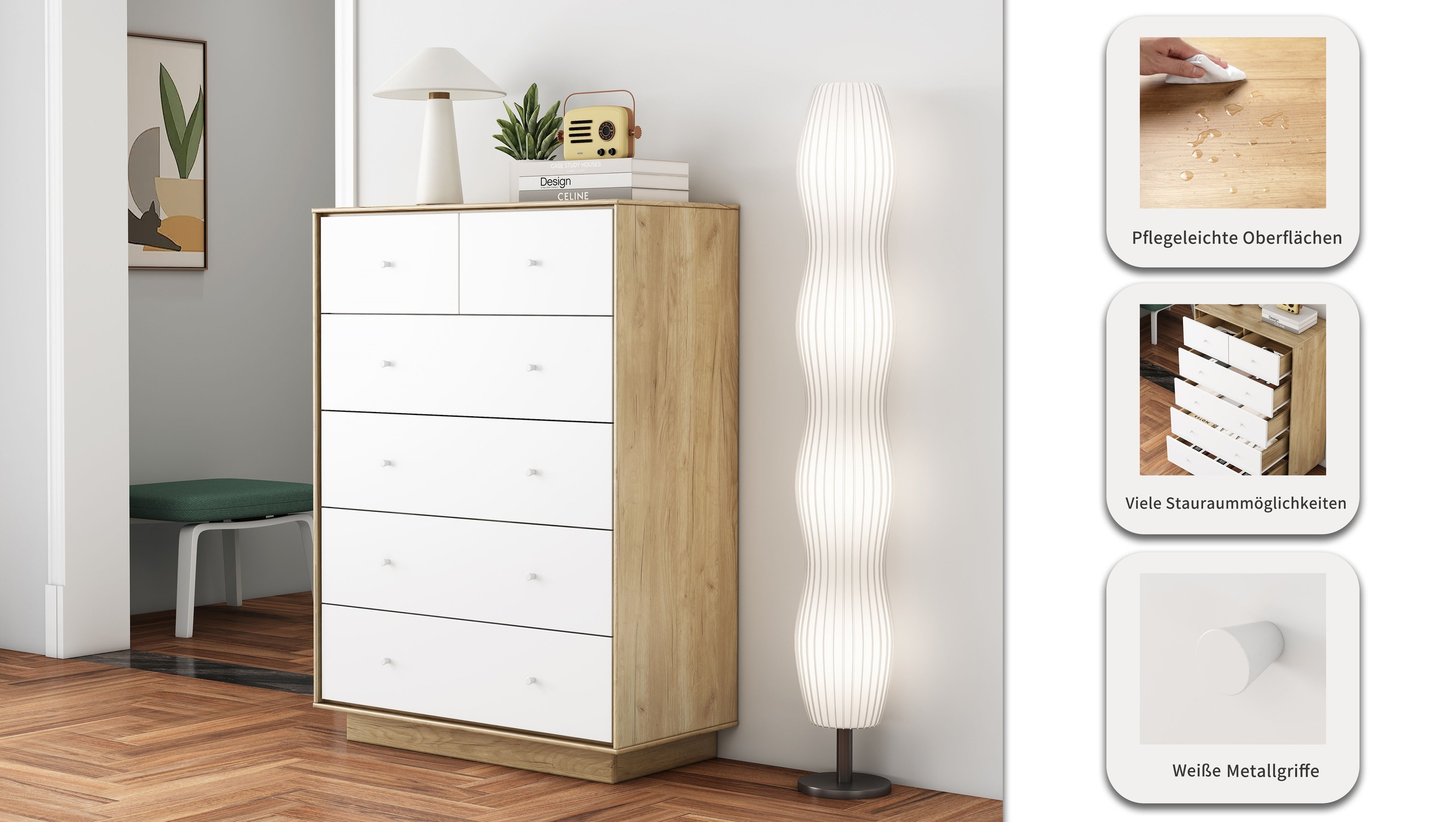 OTTO home Kommode »Blaire« kratzfeste Melaminoberfläche, ABS-Kanten und FSC-zertifiziertem Holz