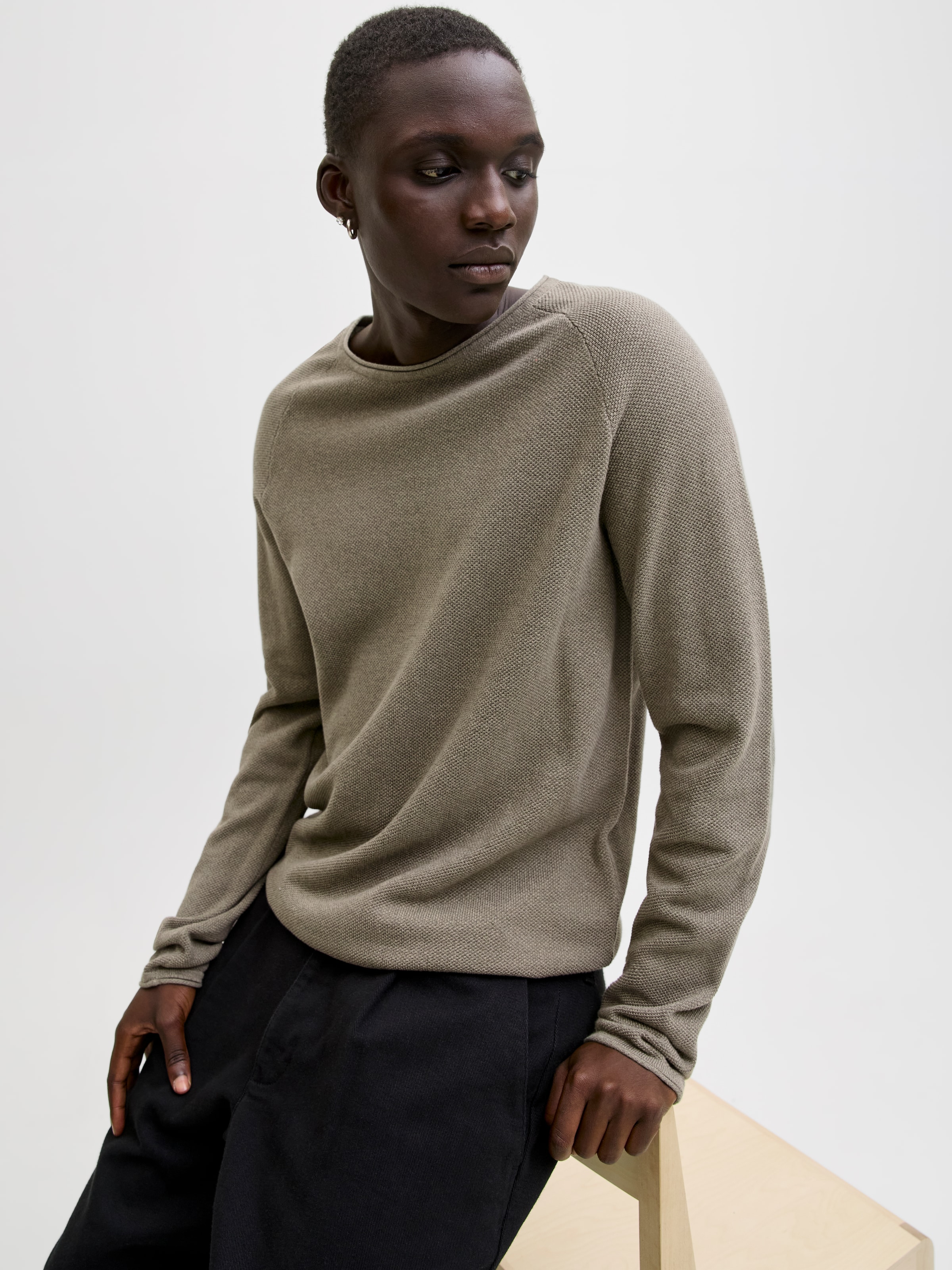 Jack & Jones Rundhalspullover »JJEHILL KNIT CREW NECK NOOS« Baumwolle, regular fit