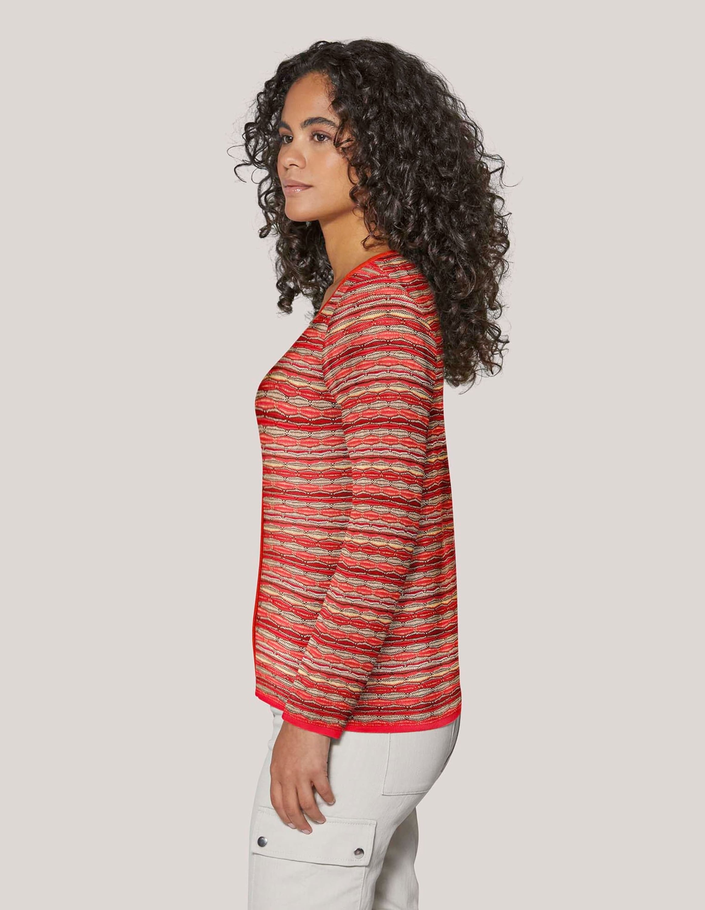 MADELEINE Strickjacke »Cardigan Modische Strickjacke mit Streifenmuster«
