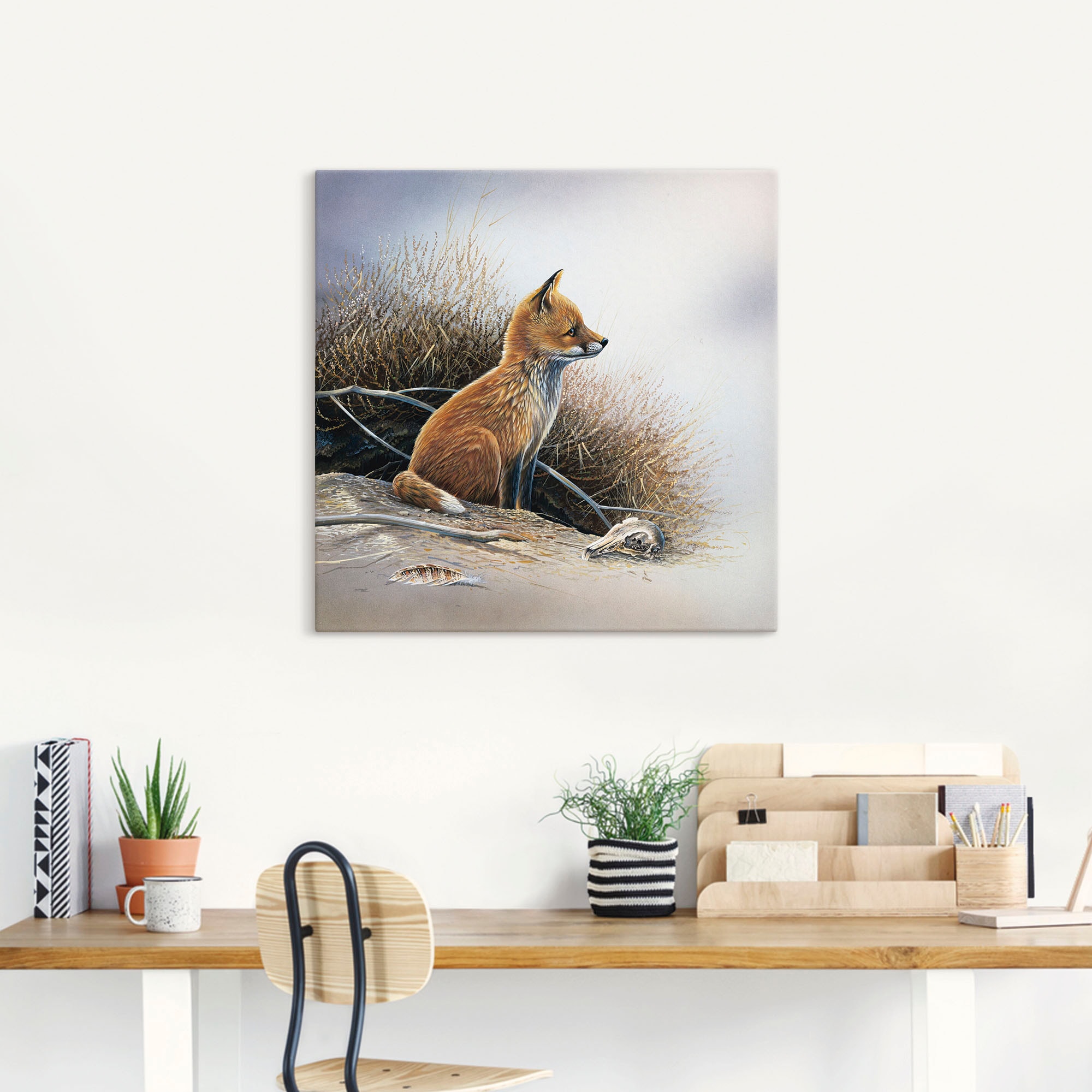 Artland Wandbild »Kleiner Fuchs« Wildtiere 1 Stk. tlg. auf Holzrahmen gespannt