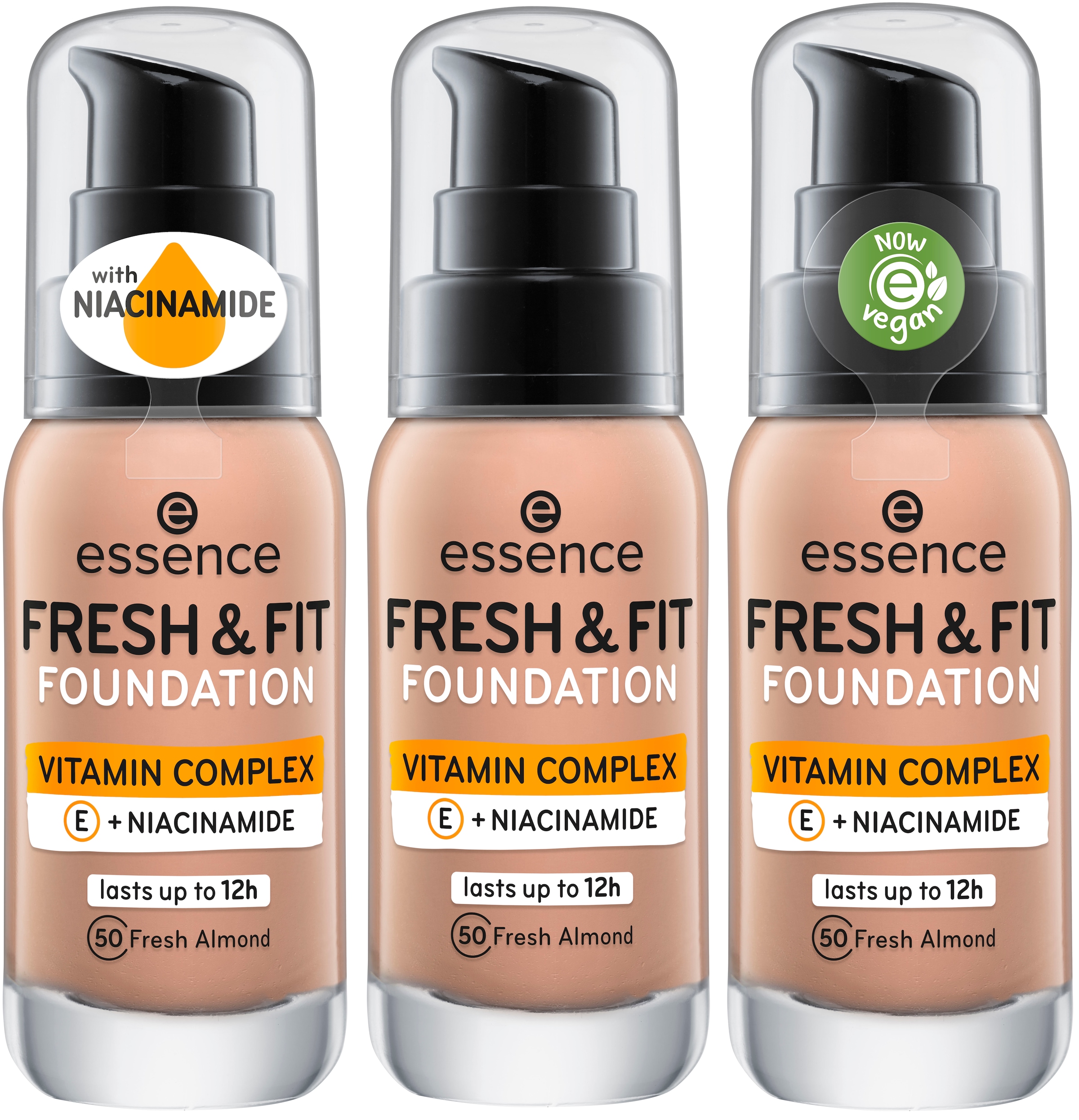 Essence Foundation »FRESH & FIT FOUNDATION«, (Set, 3 tlg.)