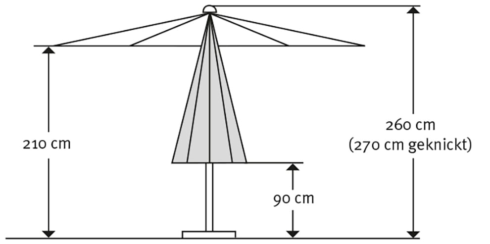Schneider Schirme Marktschirm »Harlem«, Durchmesser 270 cm, silbergrau, rund, ohne Schirmständer