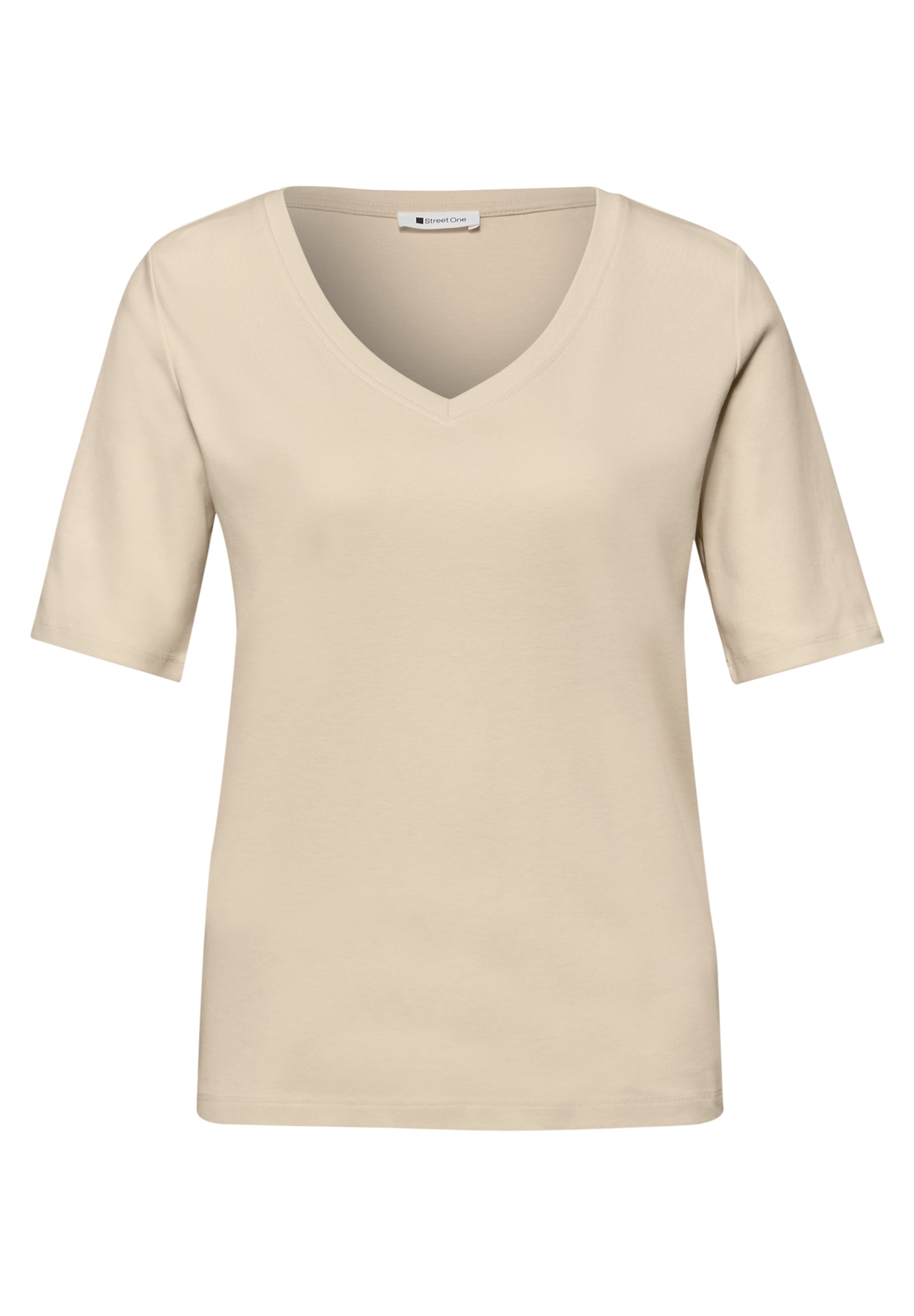 STREET ONE Kurzarmshirt mit V-Ausschnitt