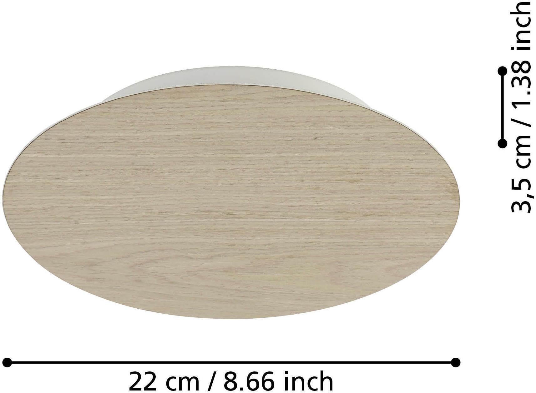 EGLO Wandleuchte »ALAMILO Wandlampe - Stahl - LED - 9,2W - IP20« LED-Modul 1 Stk. Warmweiß Wandspot, indirekte Beleuchtung, Ambientelicht, Lampe, Ø22 x AL3,5 cm